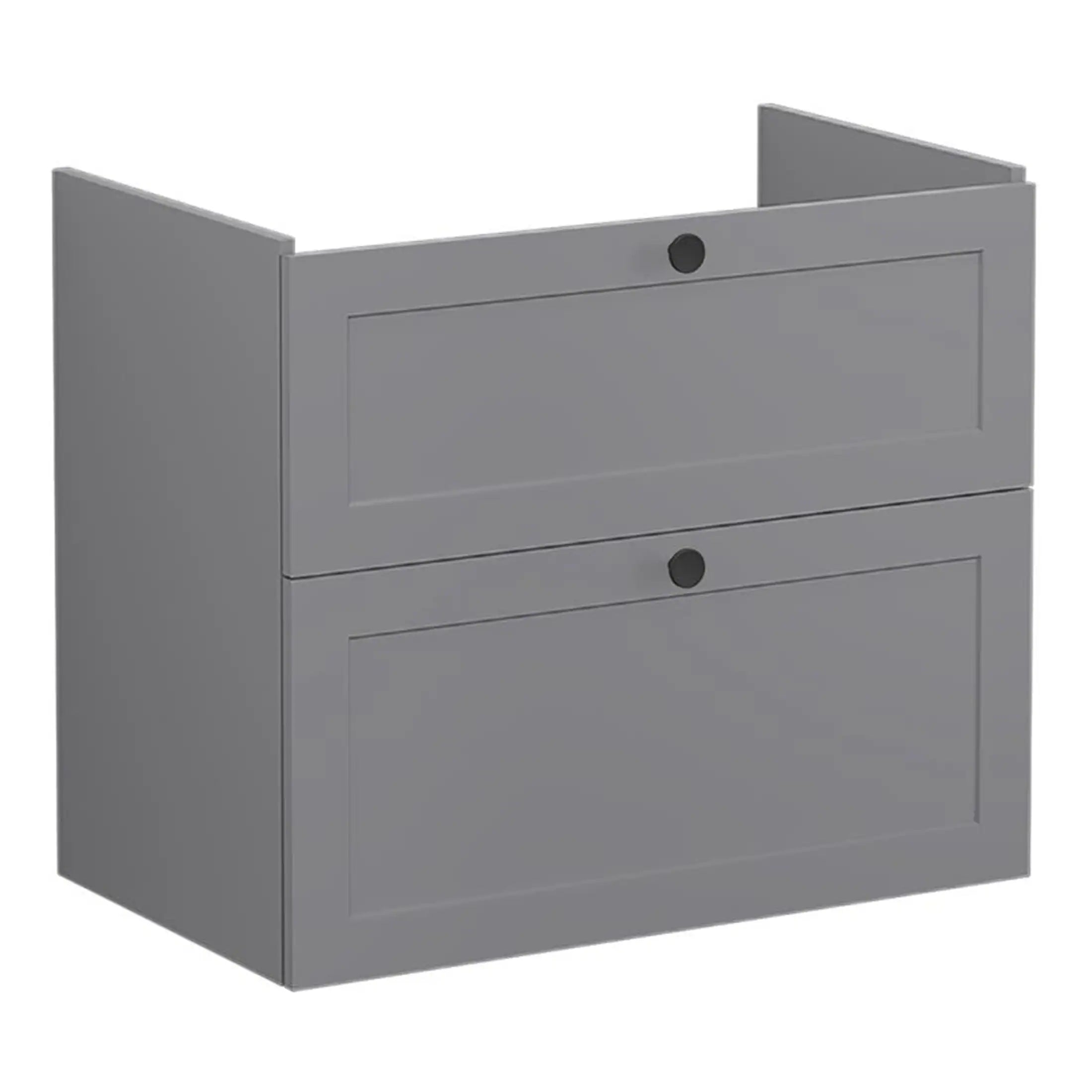 Compact grey bathroom wall cabinet with double doors, designed for modern bathroom storage solutions, perfect for small spaces or minimalist decor.