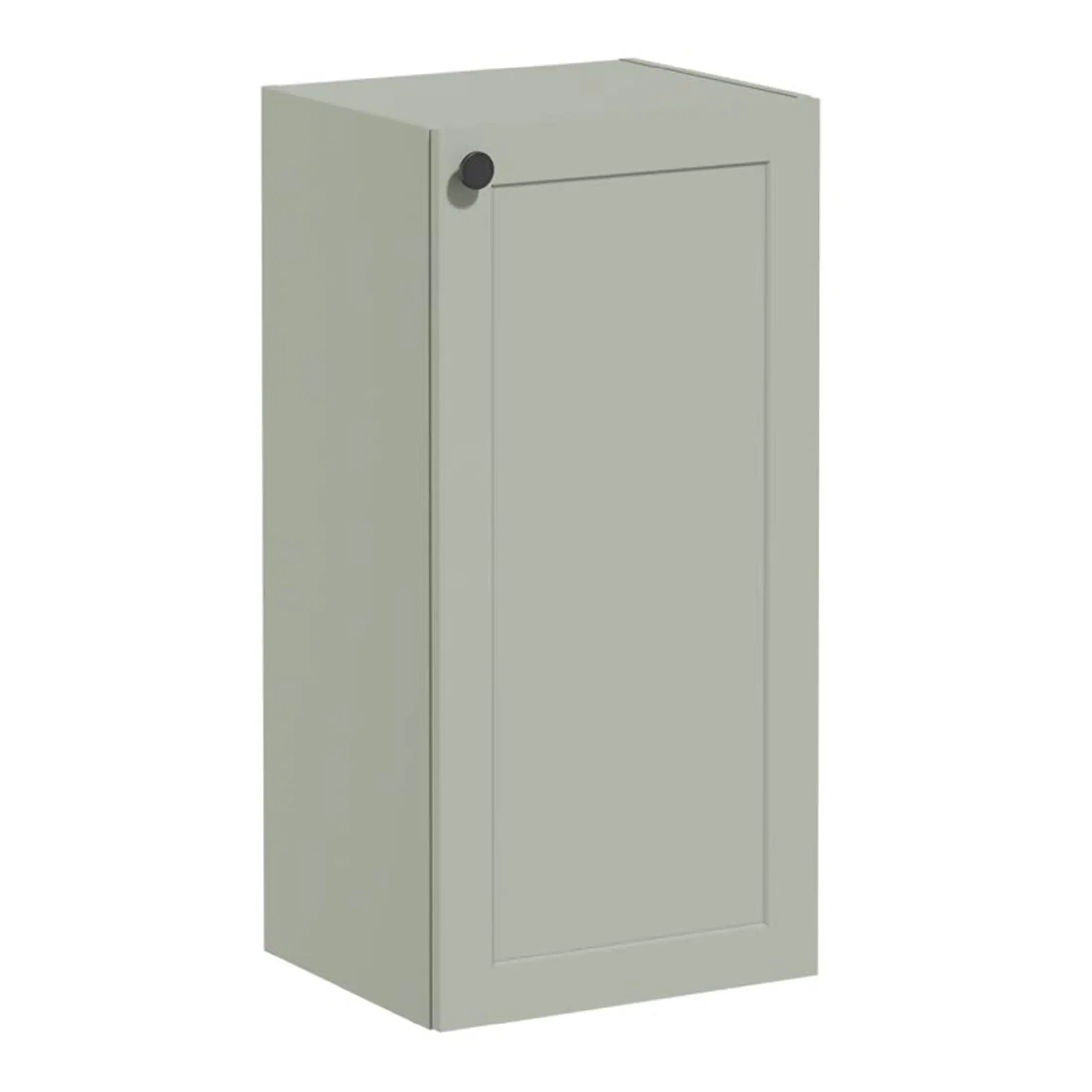 Grey bathroom storage cabinet with a minimalist design, ideal for modern bathrooms and spare linen organisation. Compact and functional bathroom furniture piece from Bubly Bathrooms.