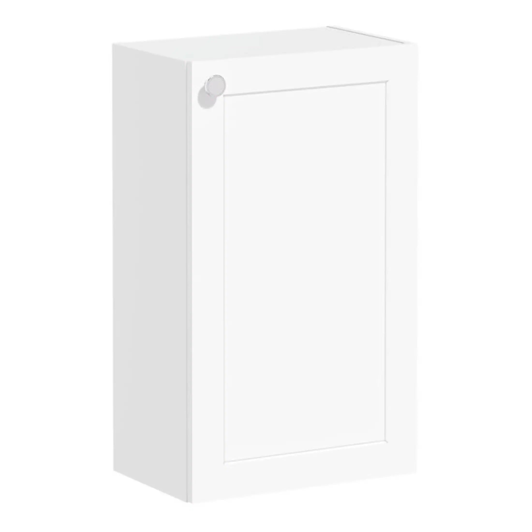 Minimalist white bathroom cabinet with sleek design, perfect for modern bathroom storage solutions, showcasing quality craftsmanship and style.
