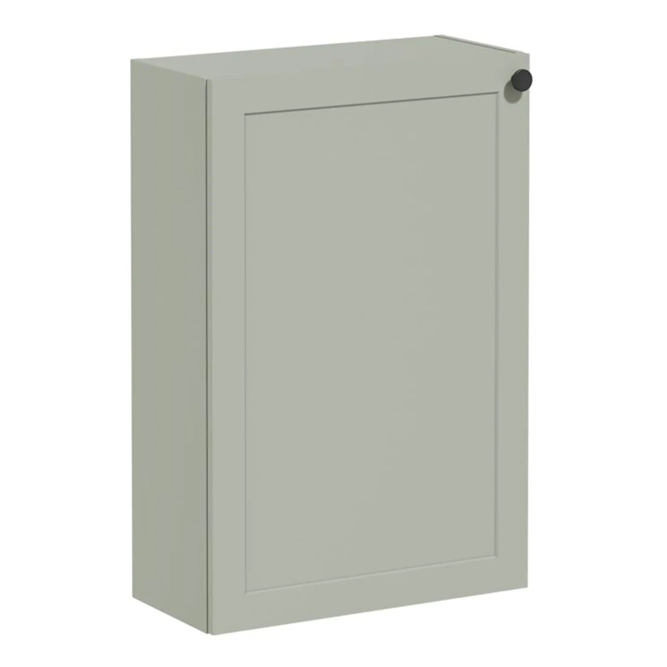 Light grey bathroom wall cabinet with door, ideal for bathroom storage and organisation. Durable MDF finish with a sleek modern design, suitable for small or large bathrooms.