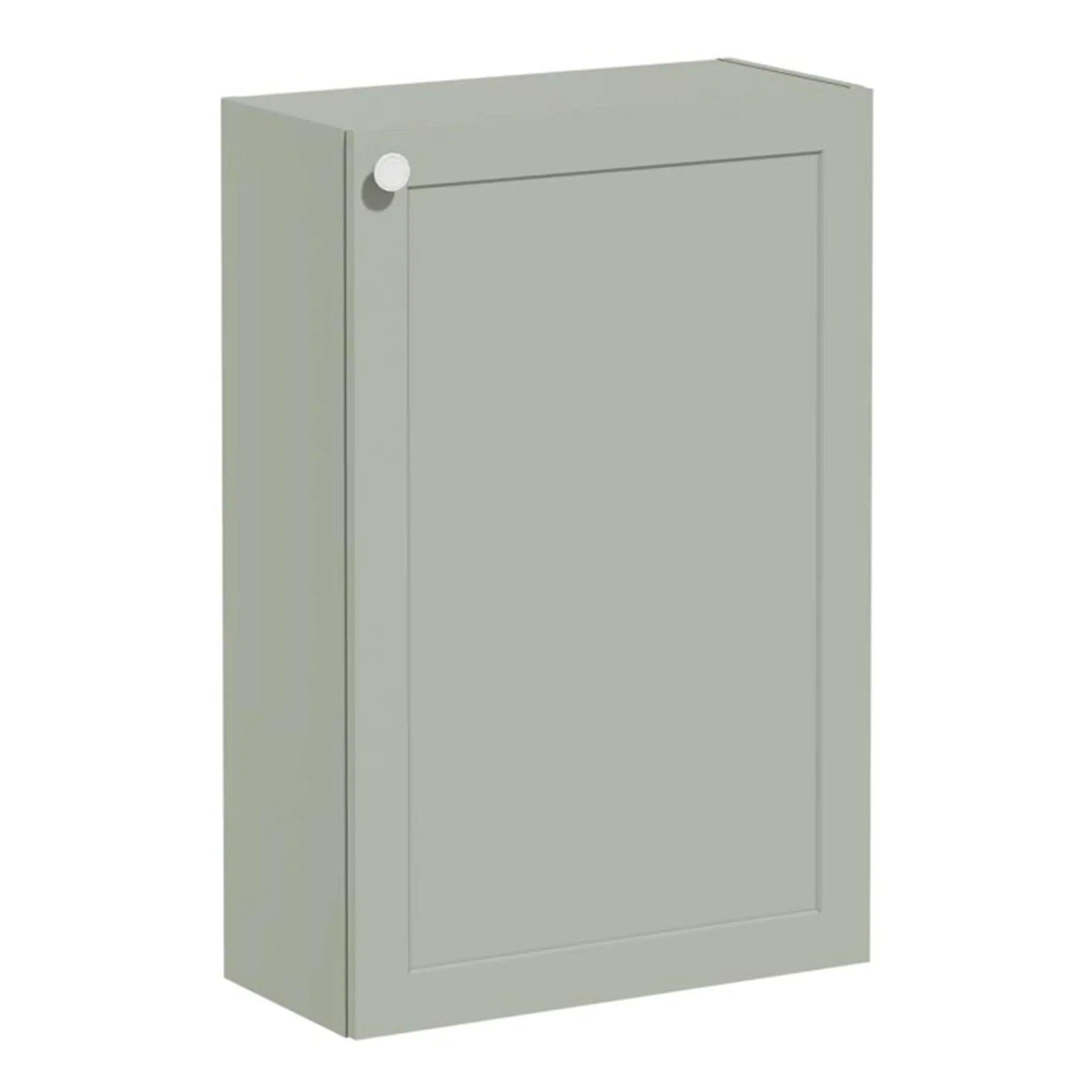 Modern grey bathroom wall cabinet with sleek design for bathroom storage solutions.