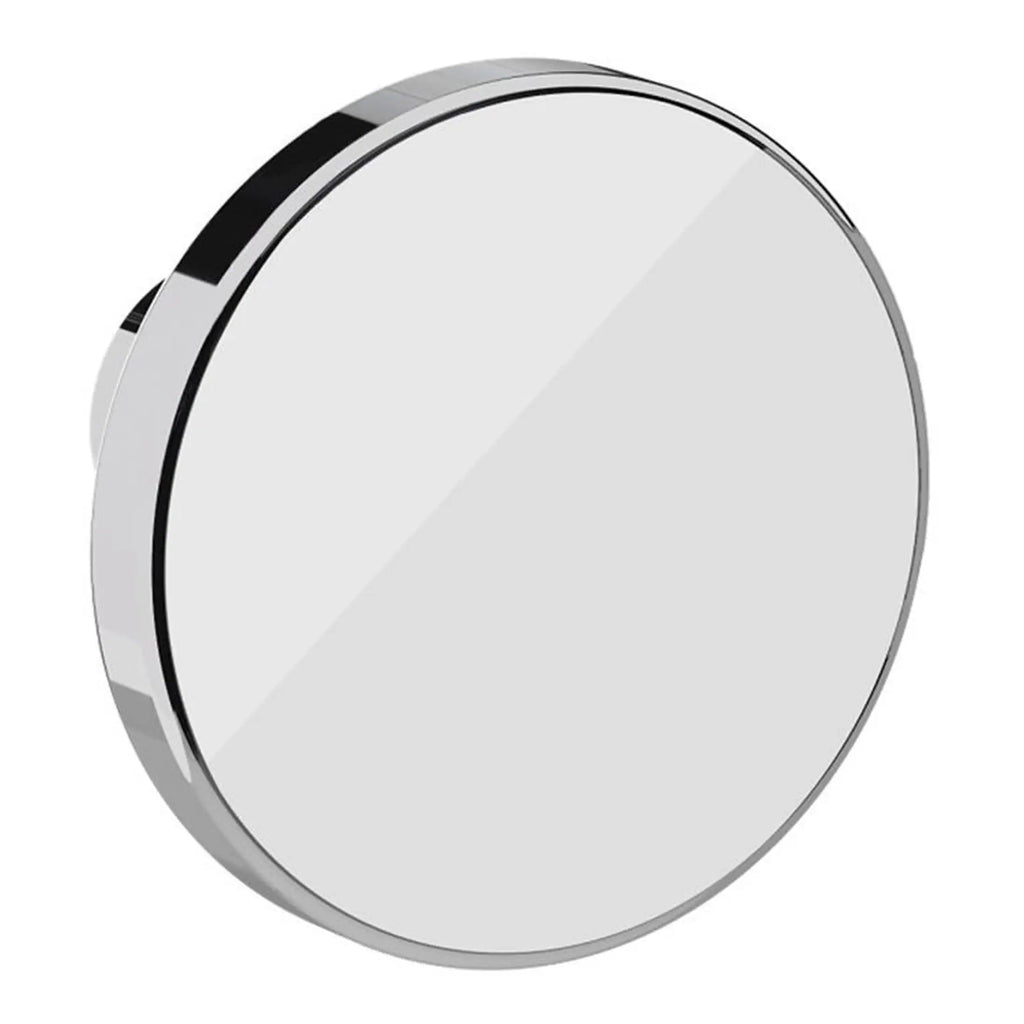 Shower control knob with chrome finish for modern bathroom hygiene and convenience. Durable bathroom fixture with sleek design, ideal for stylish Bubly bathrooms and contemporary aesthetic.