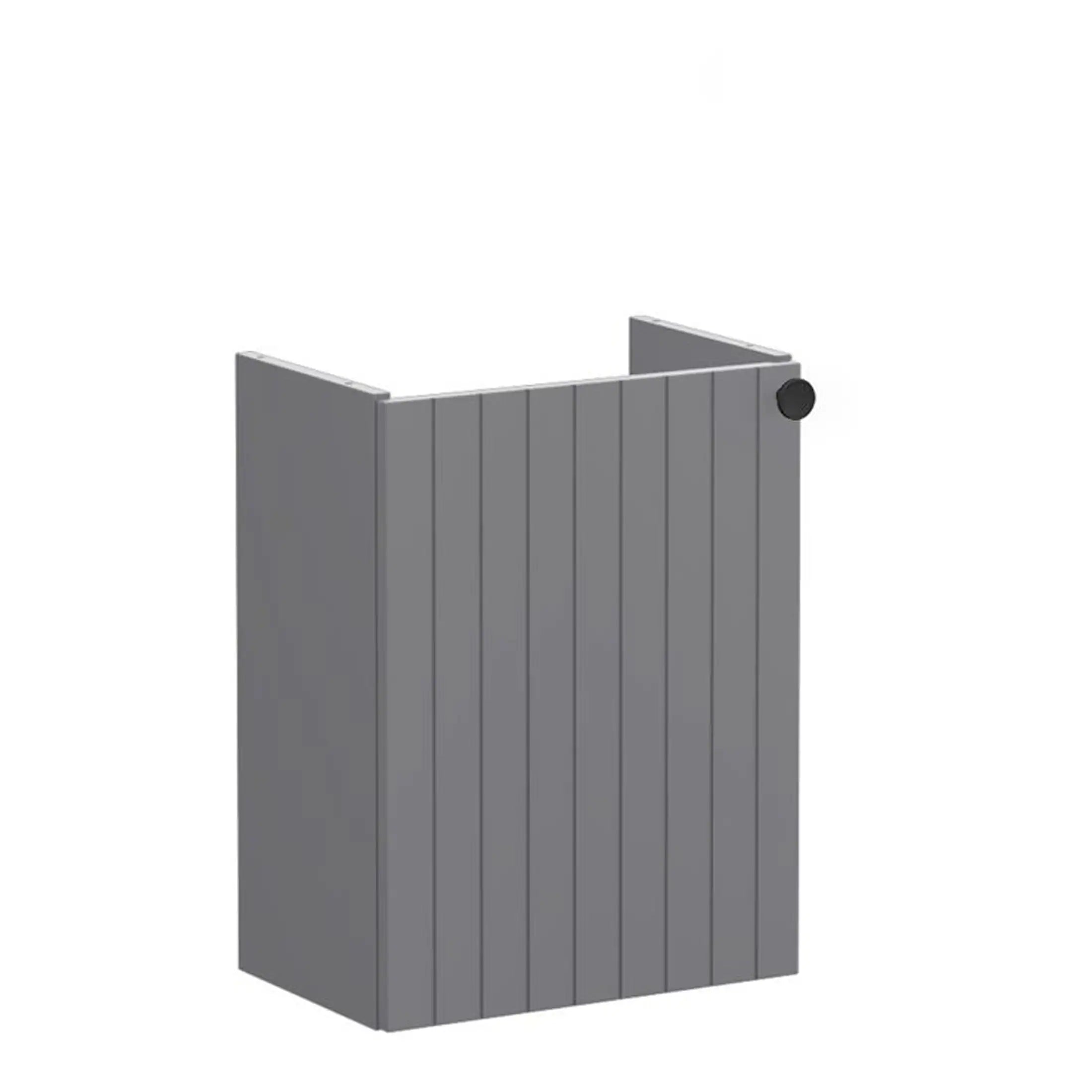 Modern grey wooden privacy screen for bathrooms by Bubly Bathrooms, ideal for creating a stylish and functional outdoor or indoor shower enclosure. Durable, sleek, and perfect for contemporary bathroom designs.