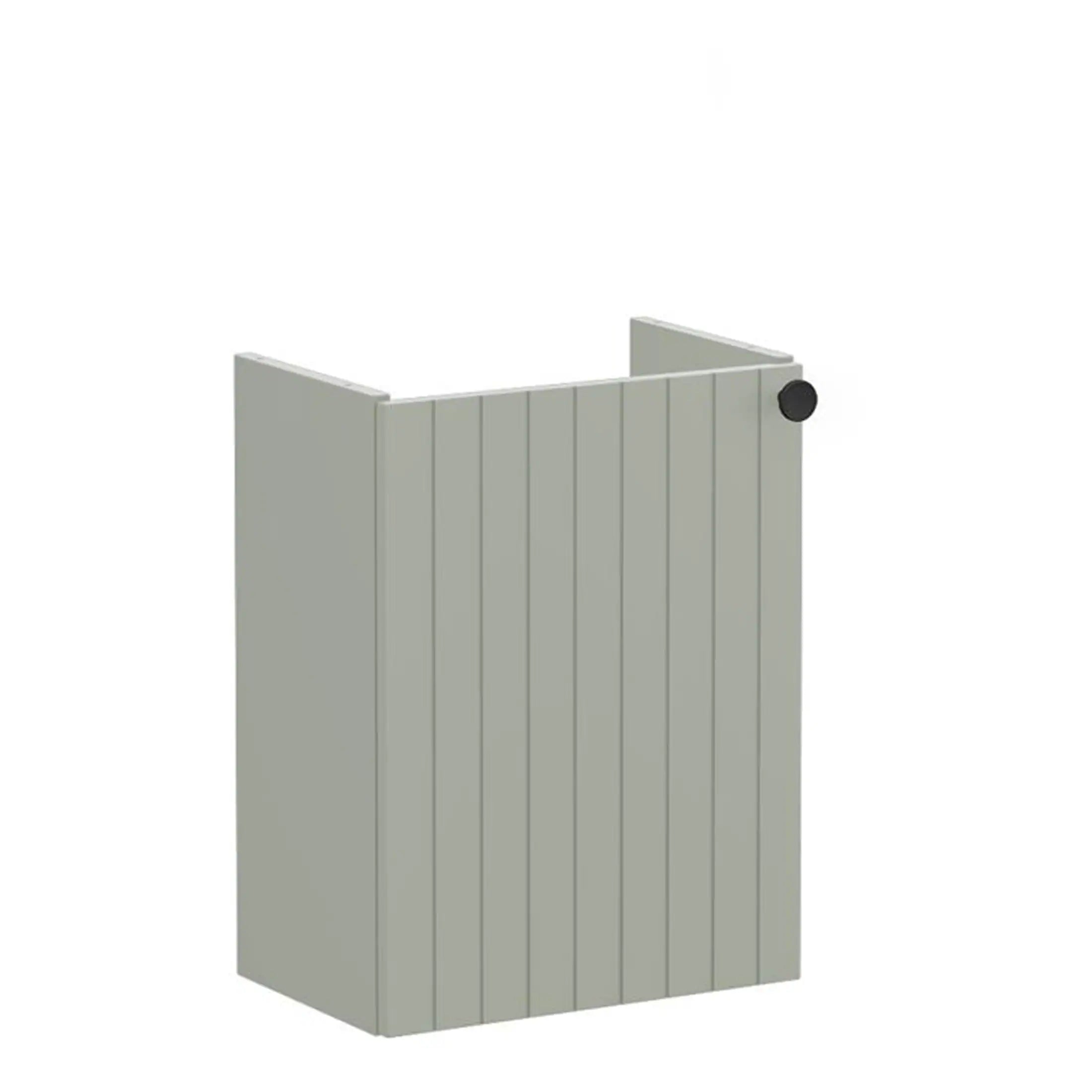 Folding bathroom shower screen with a modern grey finish, ideal for compact bathrooms, providing water containment and style. Perfect for enhancing bathroom functionality and aesthetics.