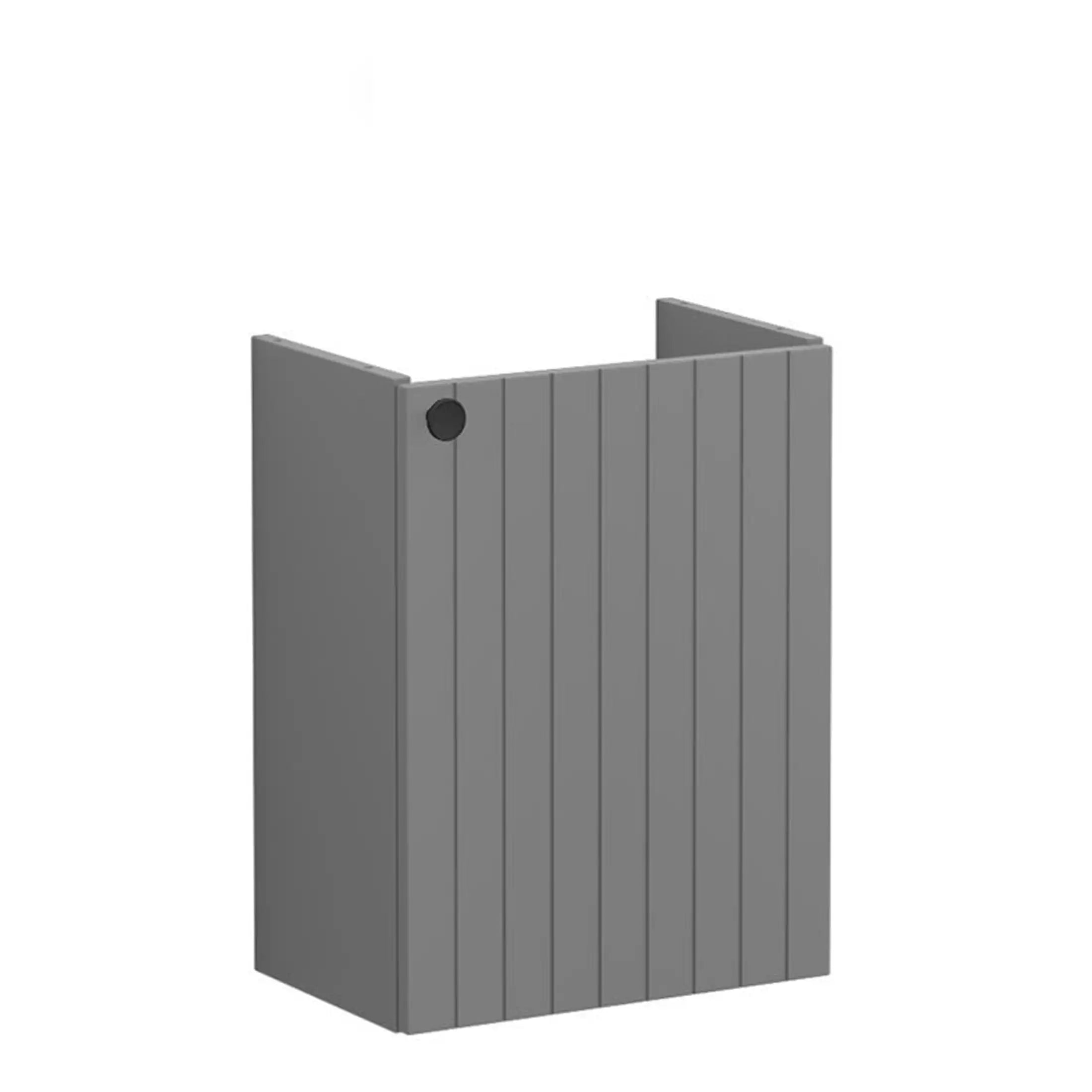Foldable grey outdoor privacy screen with vertical slats, ideal for garden, patio or balcony shielding. Durable weather-resistant design, perfect for creating a secluded area.