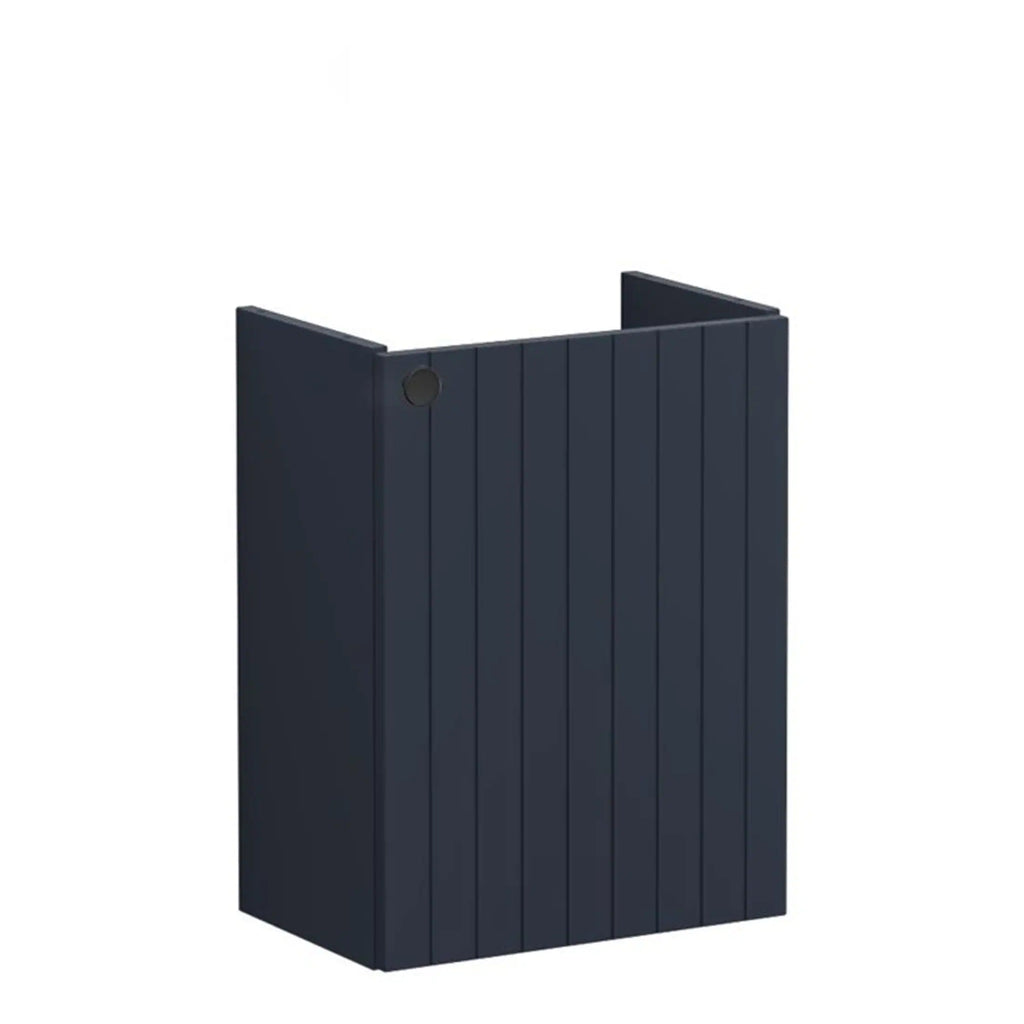 VitrA Root Groove 40cm 1 Door Wall Hung Slim Washbasin Unit (LH Hinge) - Matt Dark Blue