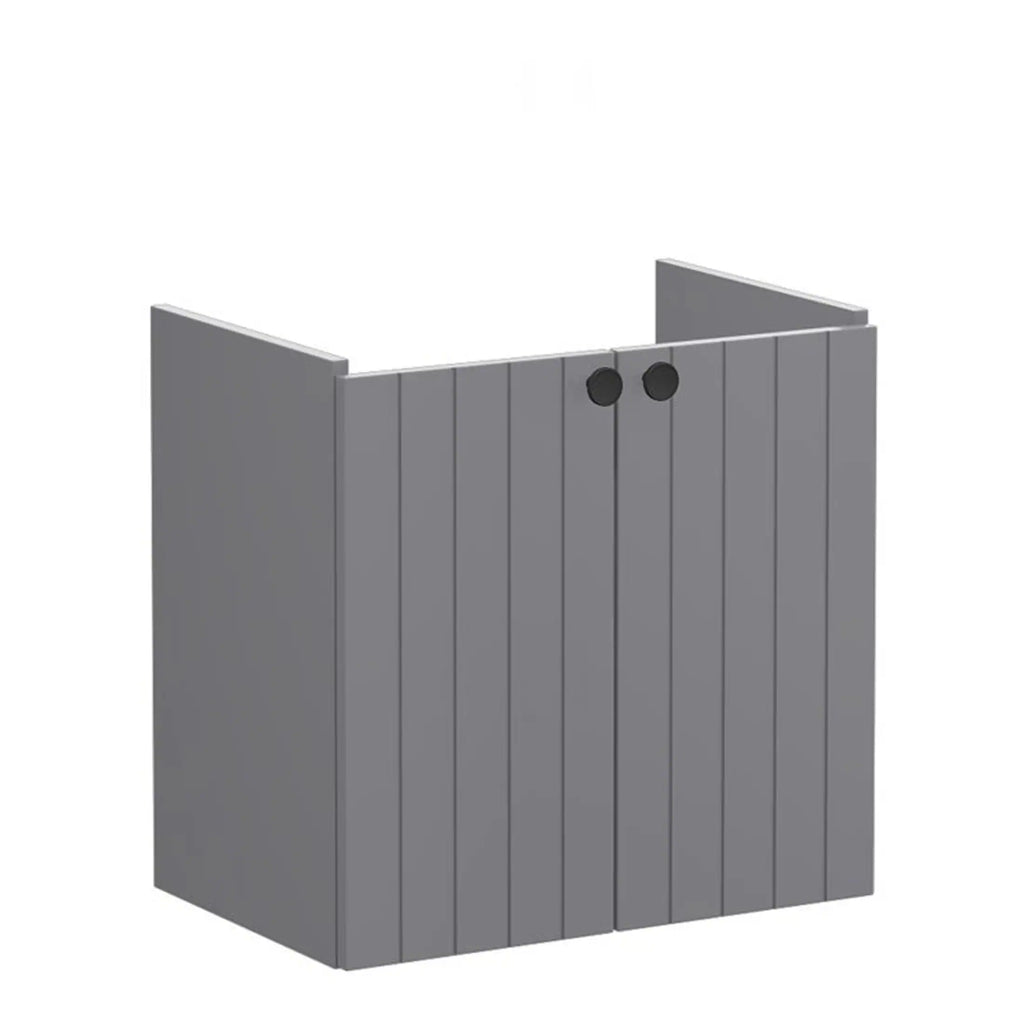 VitrA Root Groove 60cm 2 Door Wall Hung Slim Washbasin Unit - Matt Dark Blue