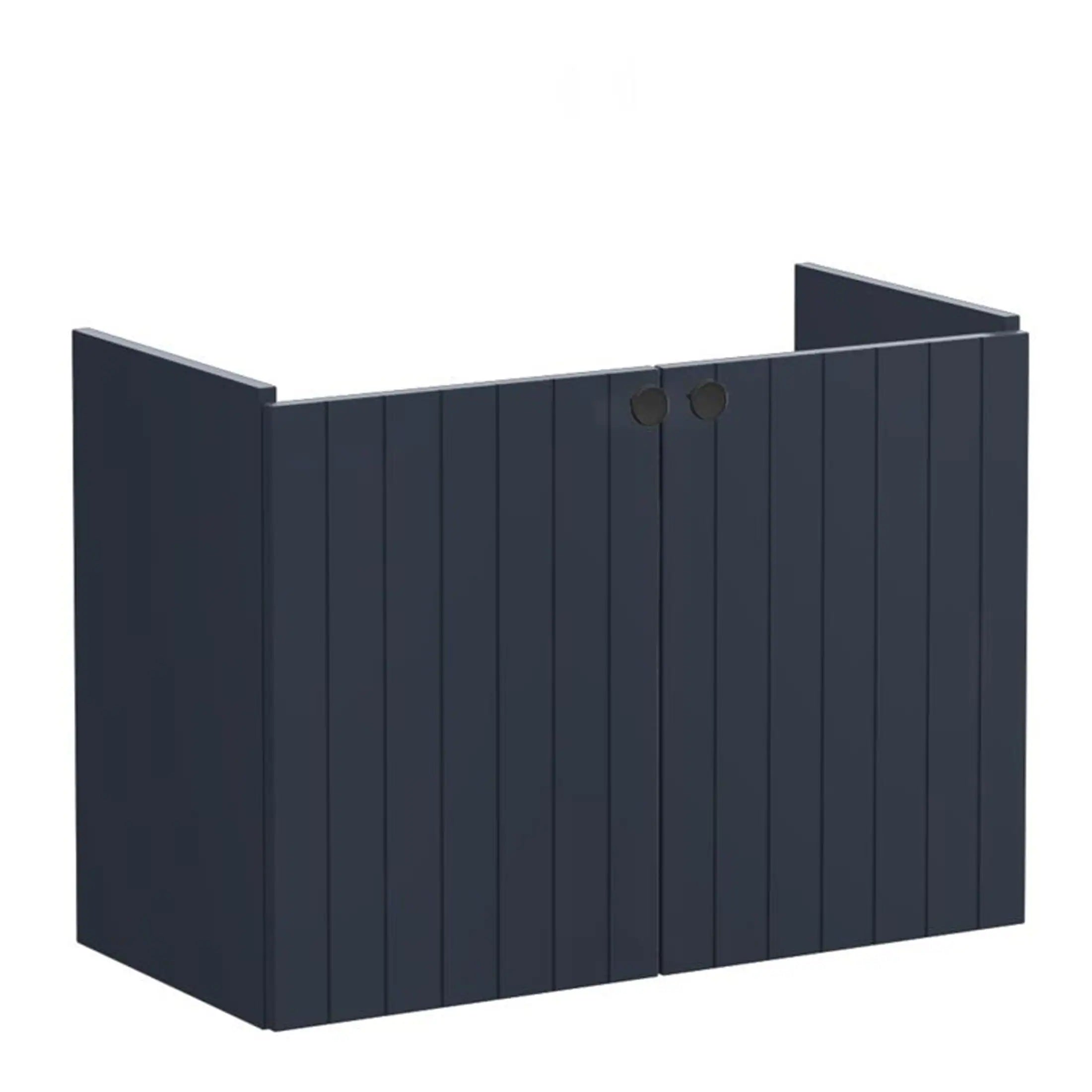 Stylish navy blue garden privacy screen made of durable wood for outdoor bathrooms and landscaping, providing privacy and a modern aesthetic.