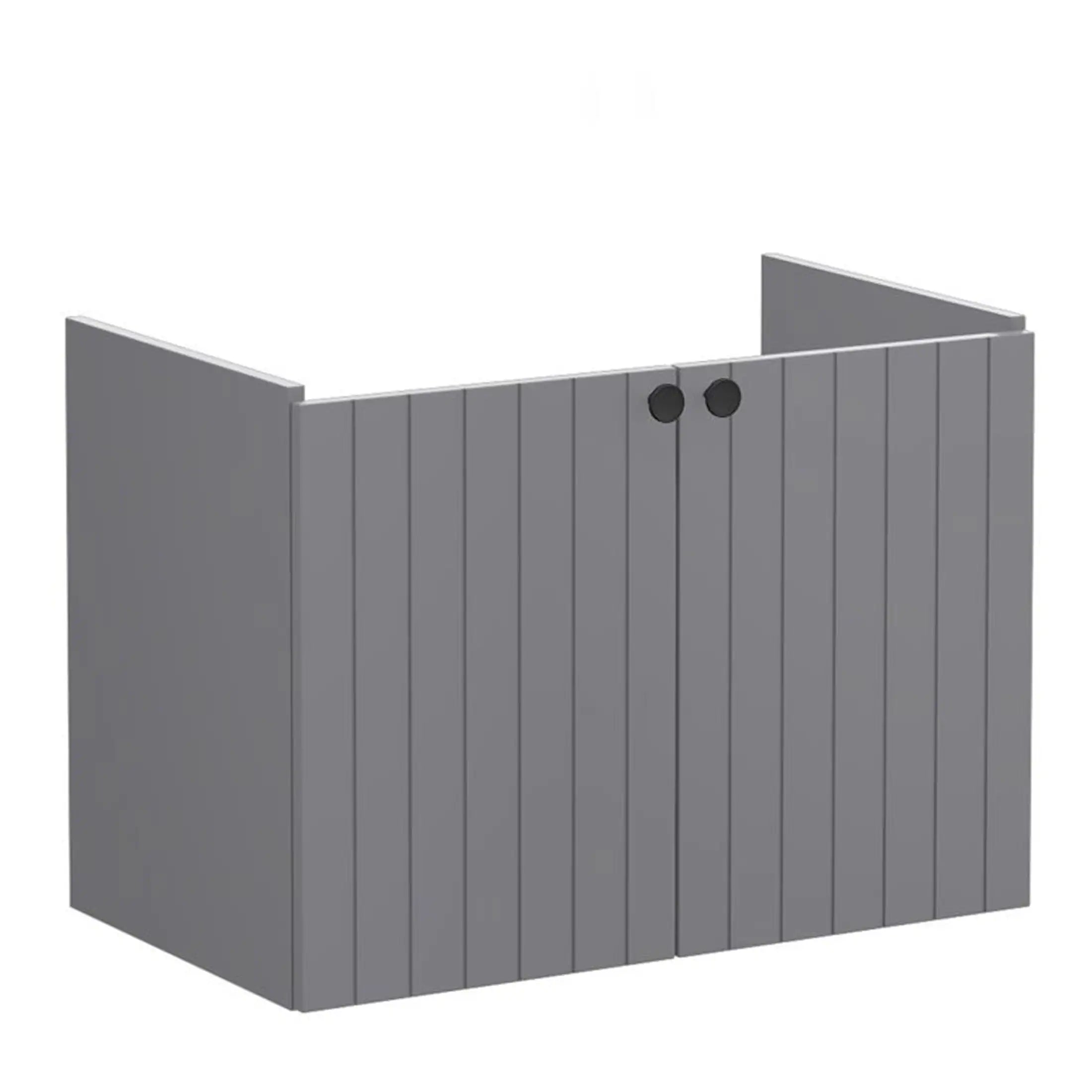 Grey wooden bathroom privacy screen with foldable panels, ideal for creating a private shower or changing area in modern bathroom spaces. Durable and stylish design.