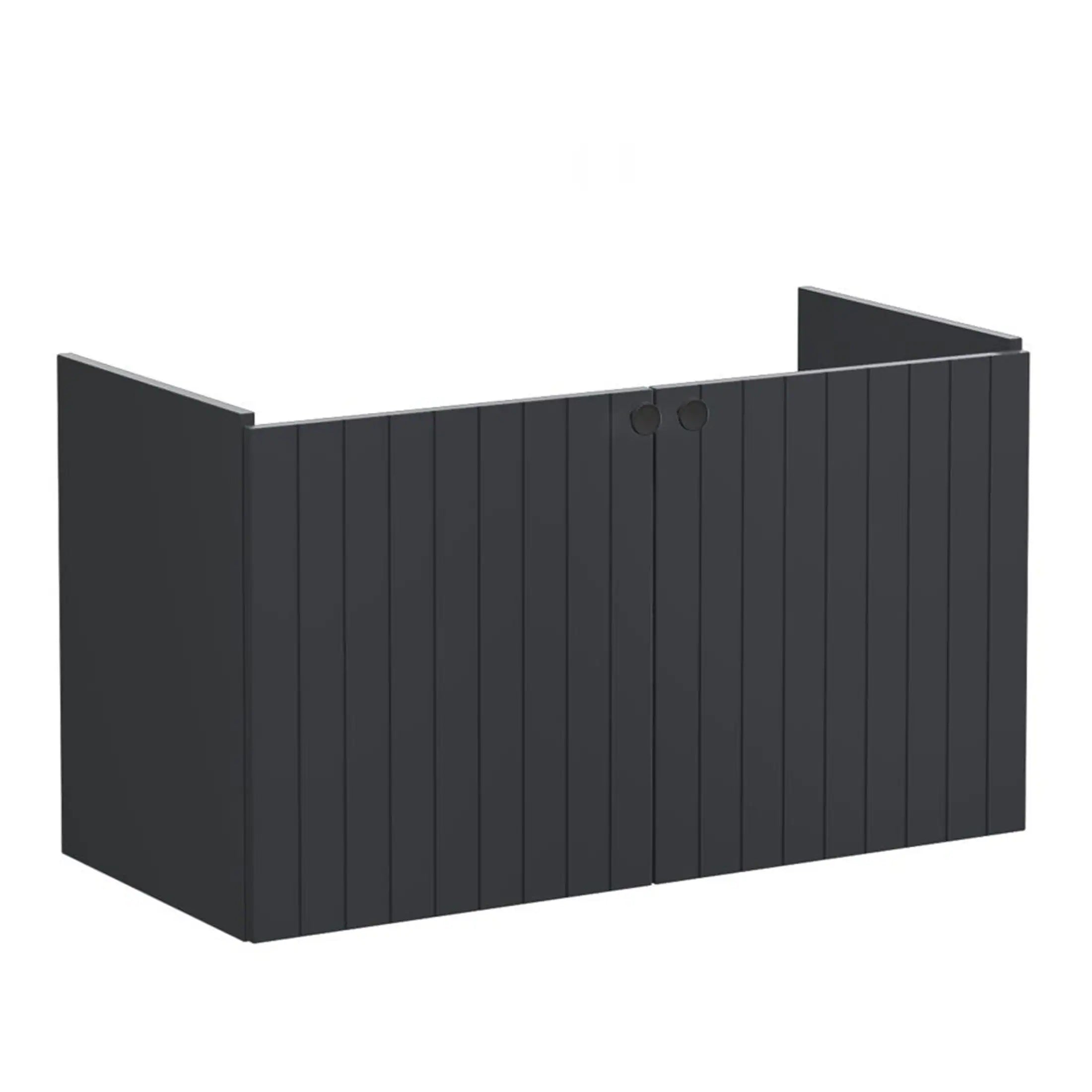 Black wooden privacy bathroom screen for stylish and functional bathroom space separation. Durable and modern design, ideal for outdoor or indoor bathroom areas.
