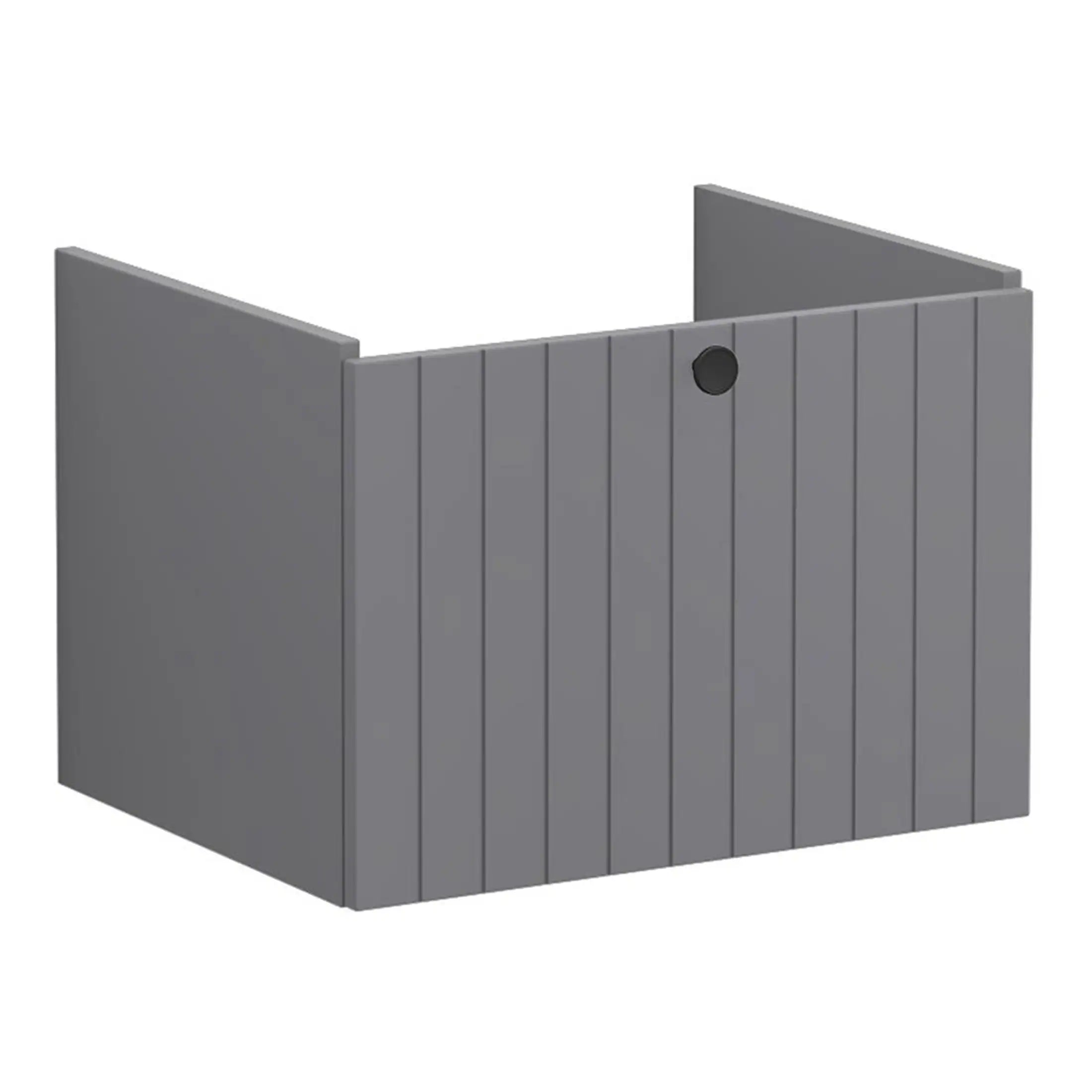 Compact grey wooden outdoor shower enclosure with weather-resistant panels and a sleek modern design for stylish bathroom accessories.