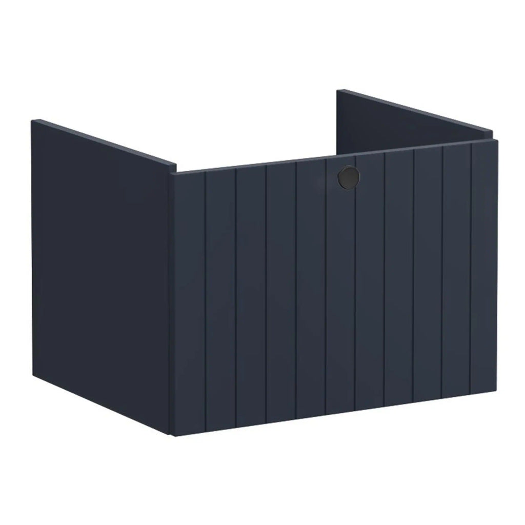 High-quality navy blue outdoor shower enclosure with wooden slat design, ideal for garden or poolside bathrooms, providing privacy and modern style.