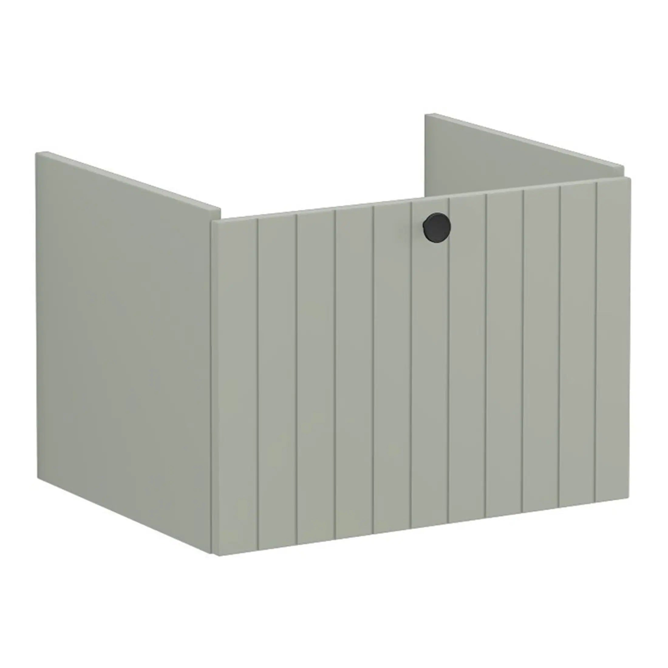 Modern grey bathroom privacy panel with vertical slats and a black magnetic latch Perfect for creating private shower or bath areas in contemporary bathrooms. Made from durable, waterproof materials for bathroom use.