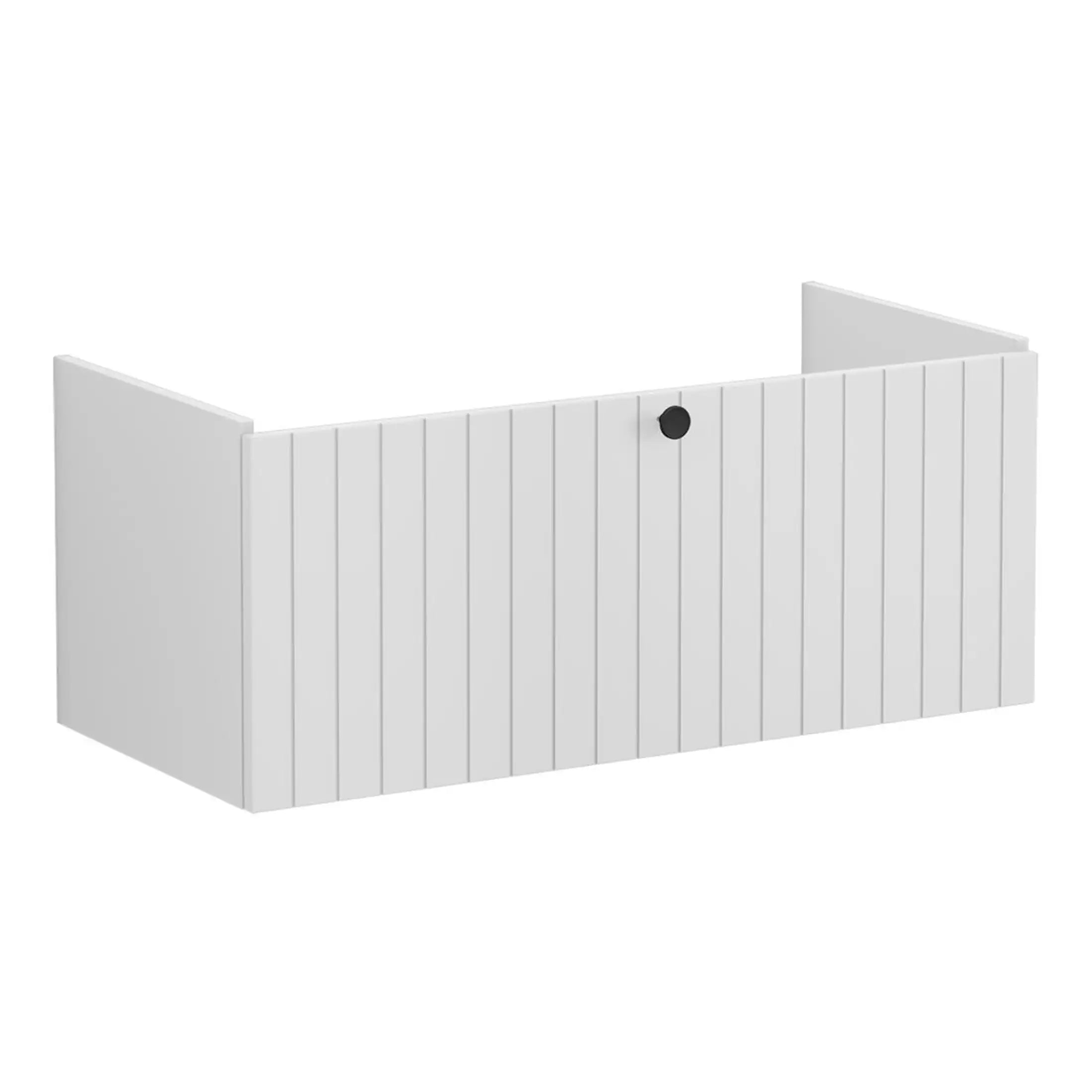 Modern white bathroom panel with vertical slats, sleek and minimalist design, perfect for contemporary bathroom renovation or installation. Suitable for creating stylish bath surrounds or shower enclosures.