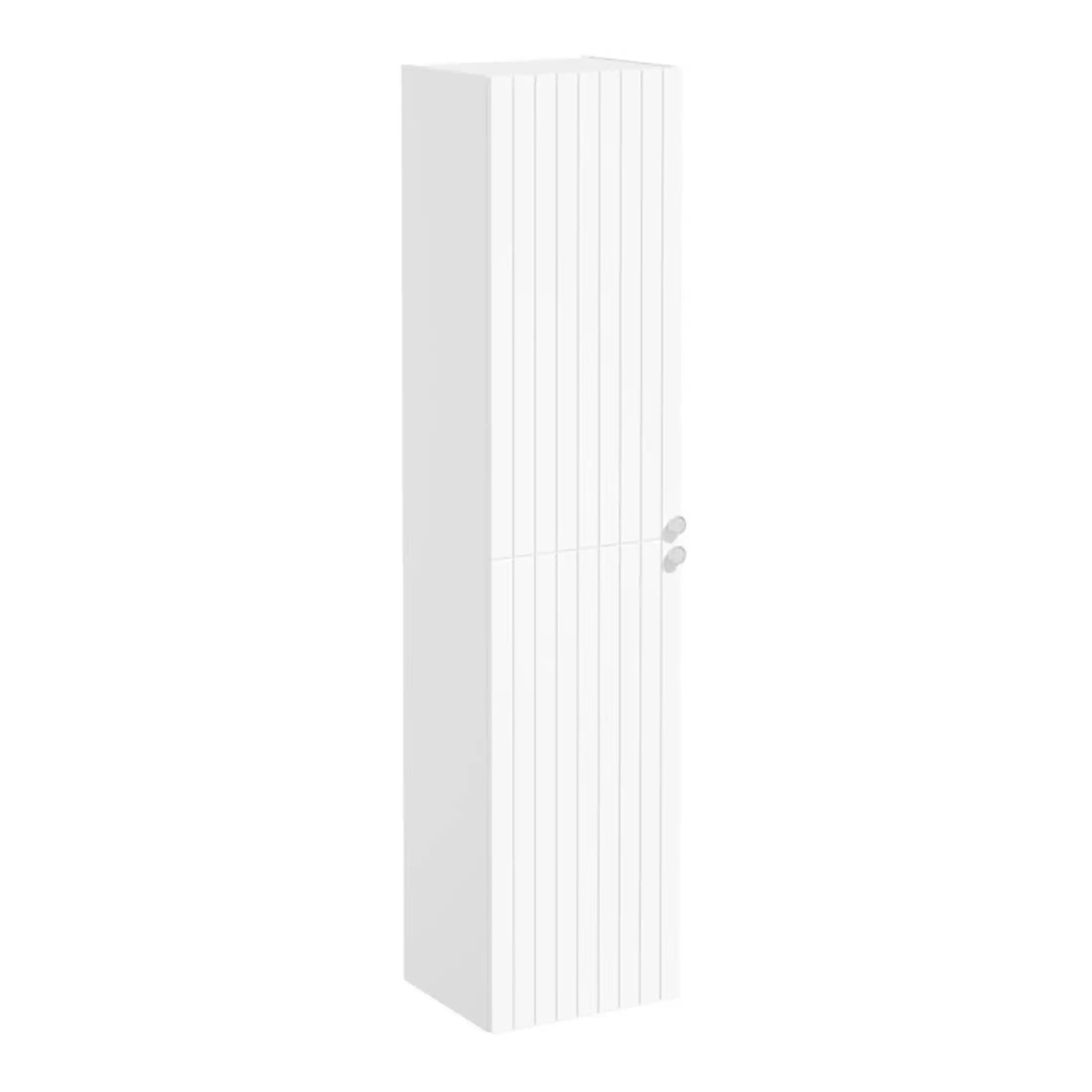 White vertical radiator for bathroom heating - Bubly Bathrooms.