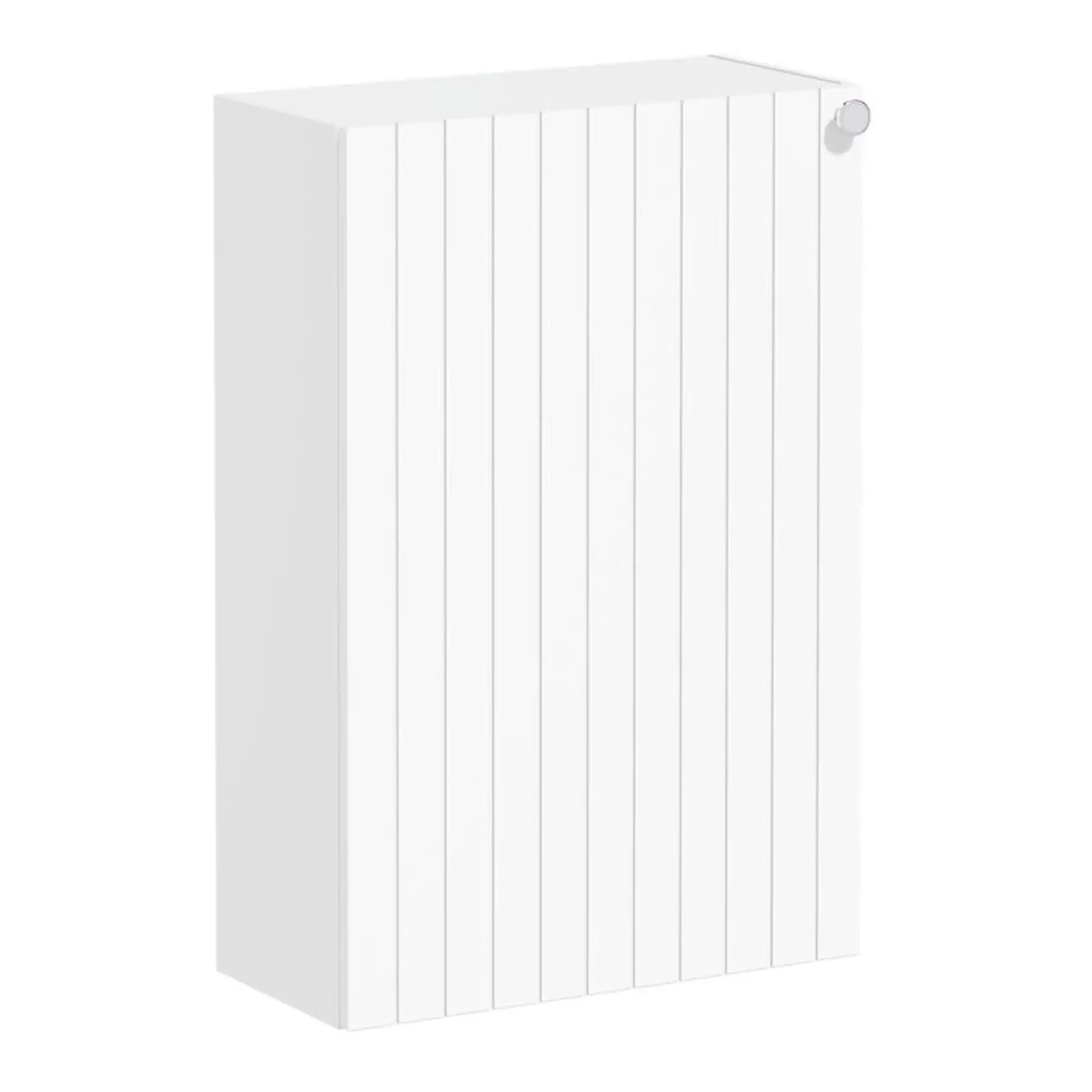 White wooden bathroom radiator panel for modern bathroom heating solutions.