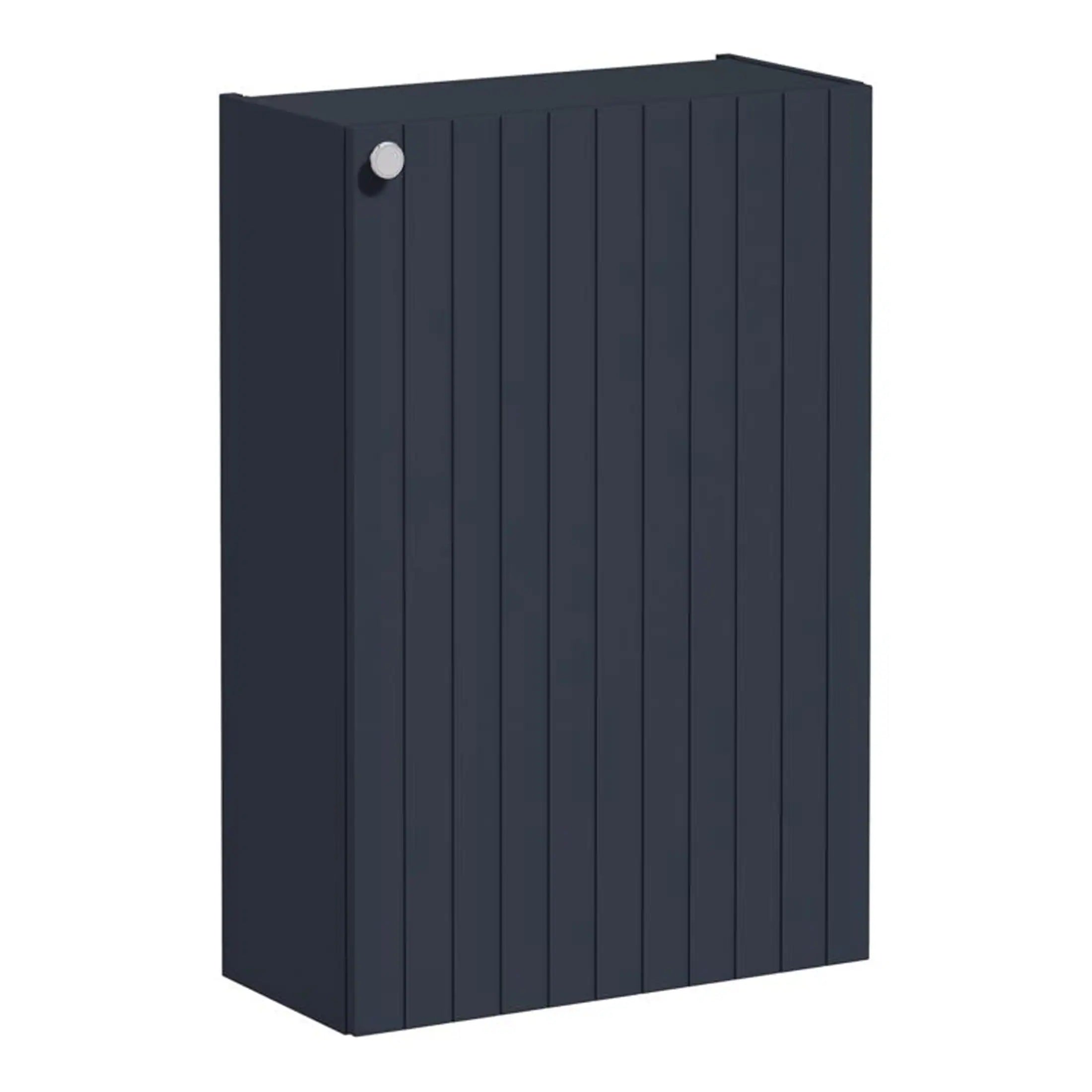 Wood effect bathroom radiators, sleek navy blue vertical panel design, modern heated towel rail for stylish bathrooms, durable and space-saving heating solution.