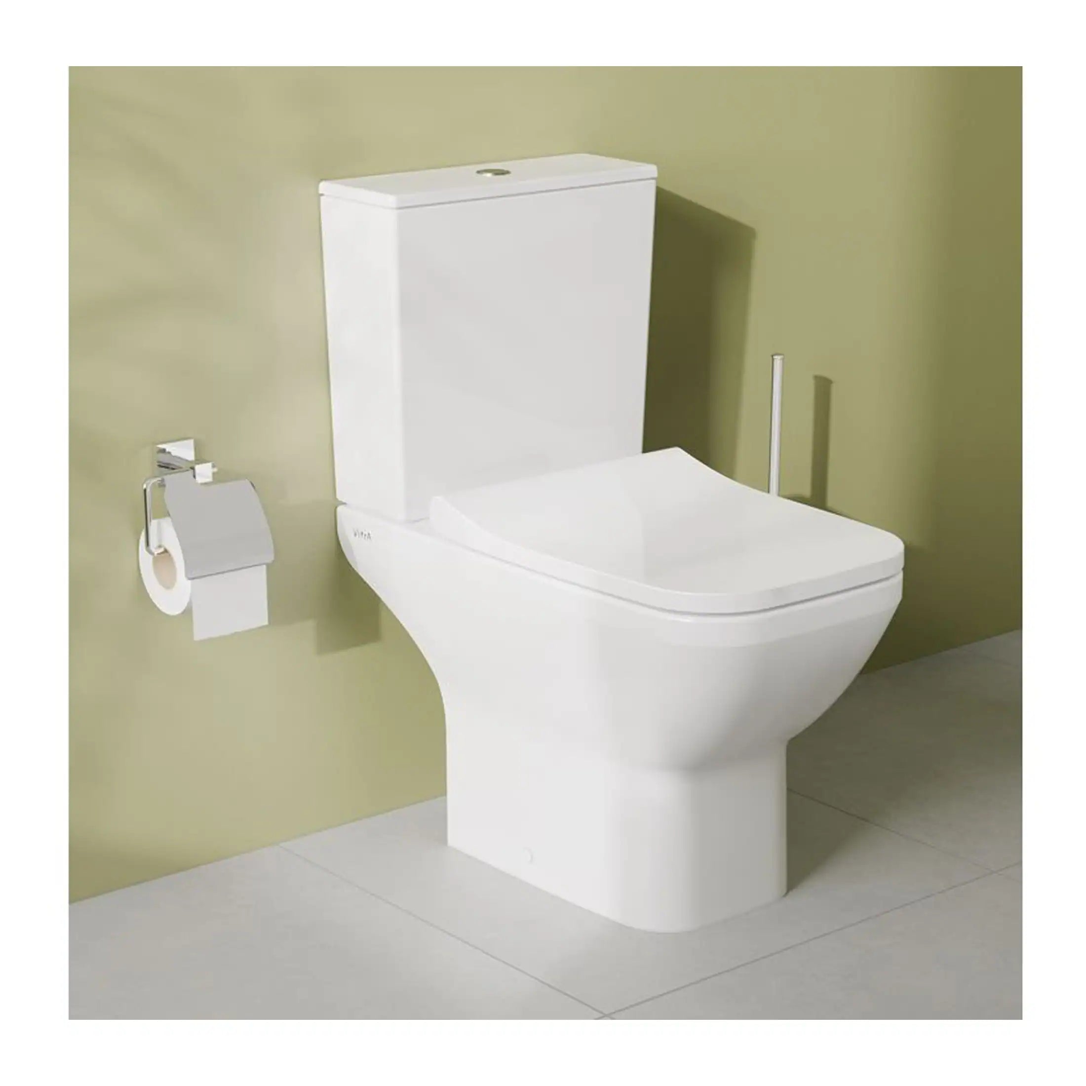 Toilet with modern cistern and bidet attachment in a contemporary bathroom setting, perfect for bathroom renovation ideas and modern WC solutions.
