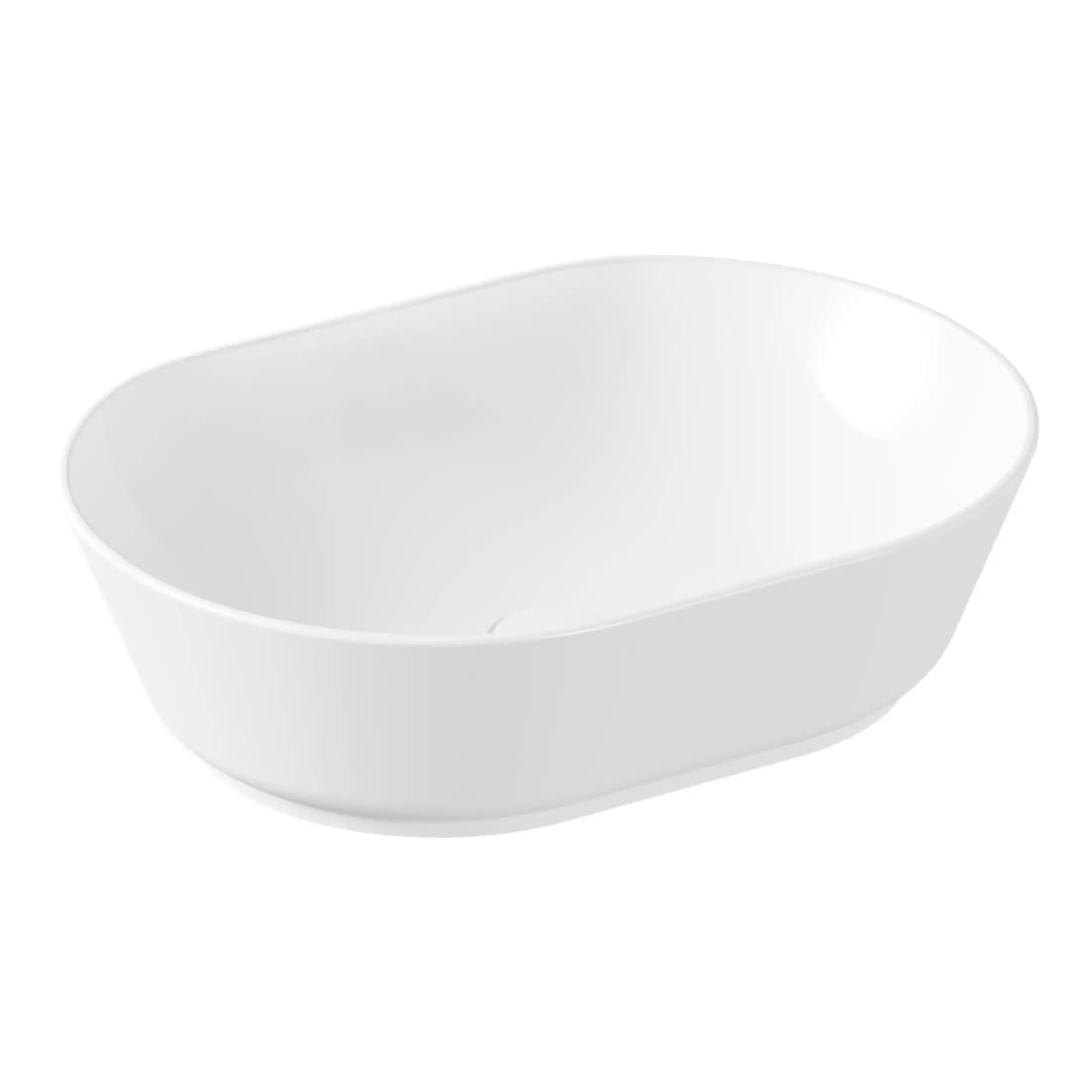 Lifestyle bathroom sink, contemporary modern oval white ceramic wash basin for designer bathrooms, sleek and minimalist bathroom fixture from Bubly Bathrooms.