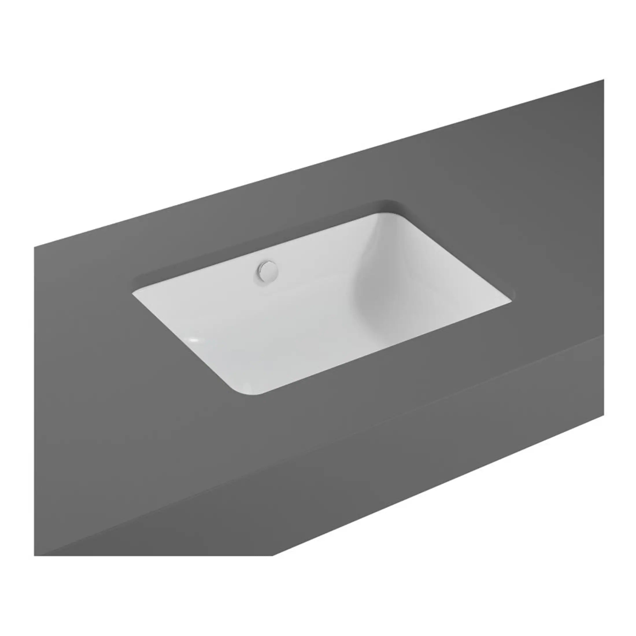 Modern rectangular bathroom sink with sleek design, integrated drain, and minimalist look, suitable for contemporary ensuite or guest bathrooms, available at Bubly Bathrooms.