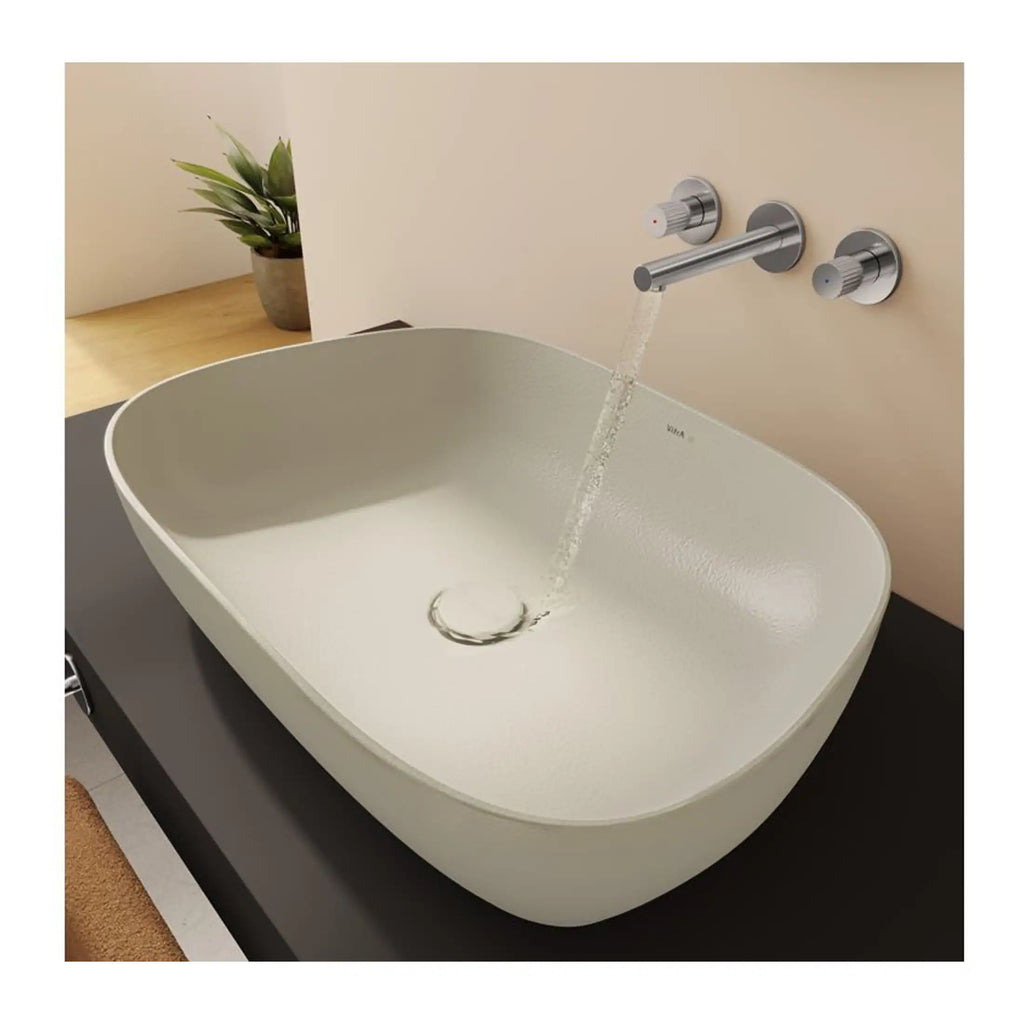 Sleek modern bathroom sink with wall-mounted faucet and minimalist design, featuring a clean, contemporary aesthetic for stylish Bubly bathrooms.
