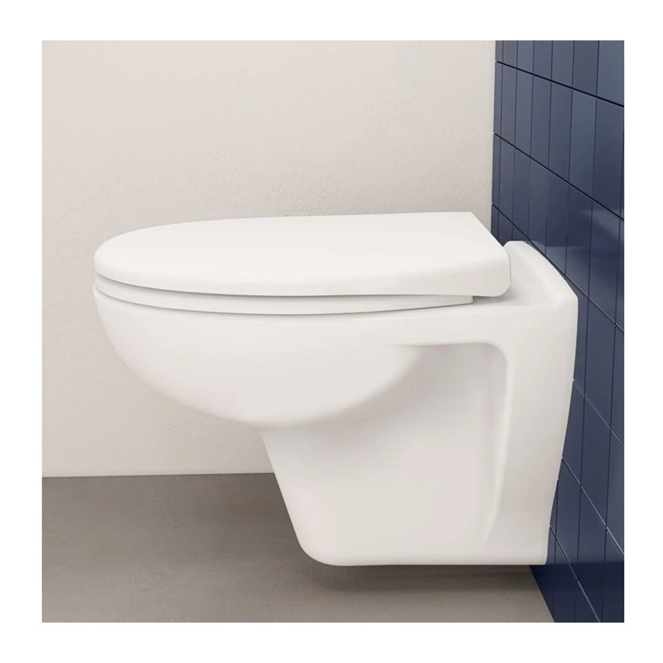 Flush toilet with modern white ceramic design, ideal for contemporary bathrooms and bathroom renovation projects. Perfect for installing in stylish, functional bathroom spaces.