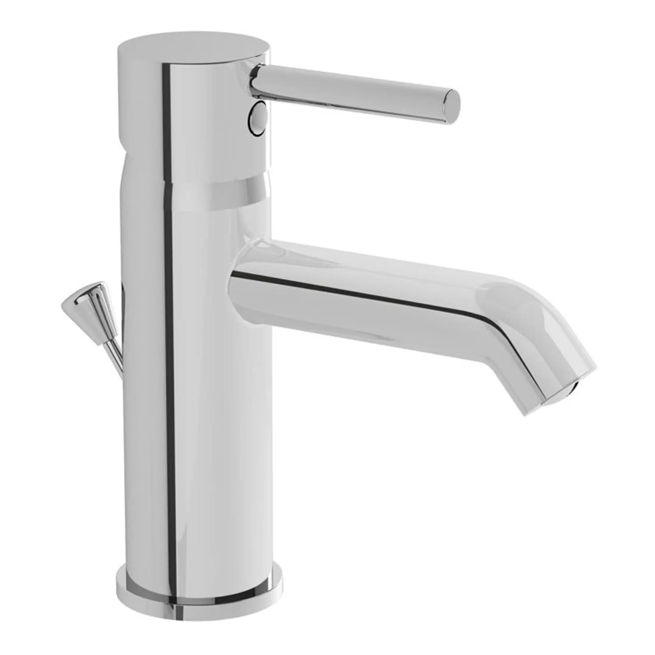 Shiny chrome bathroom mixer tap, modern design for sinks and washbasins, easy to install and operate, ideal for contemporary bathroom décor.