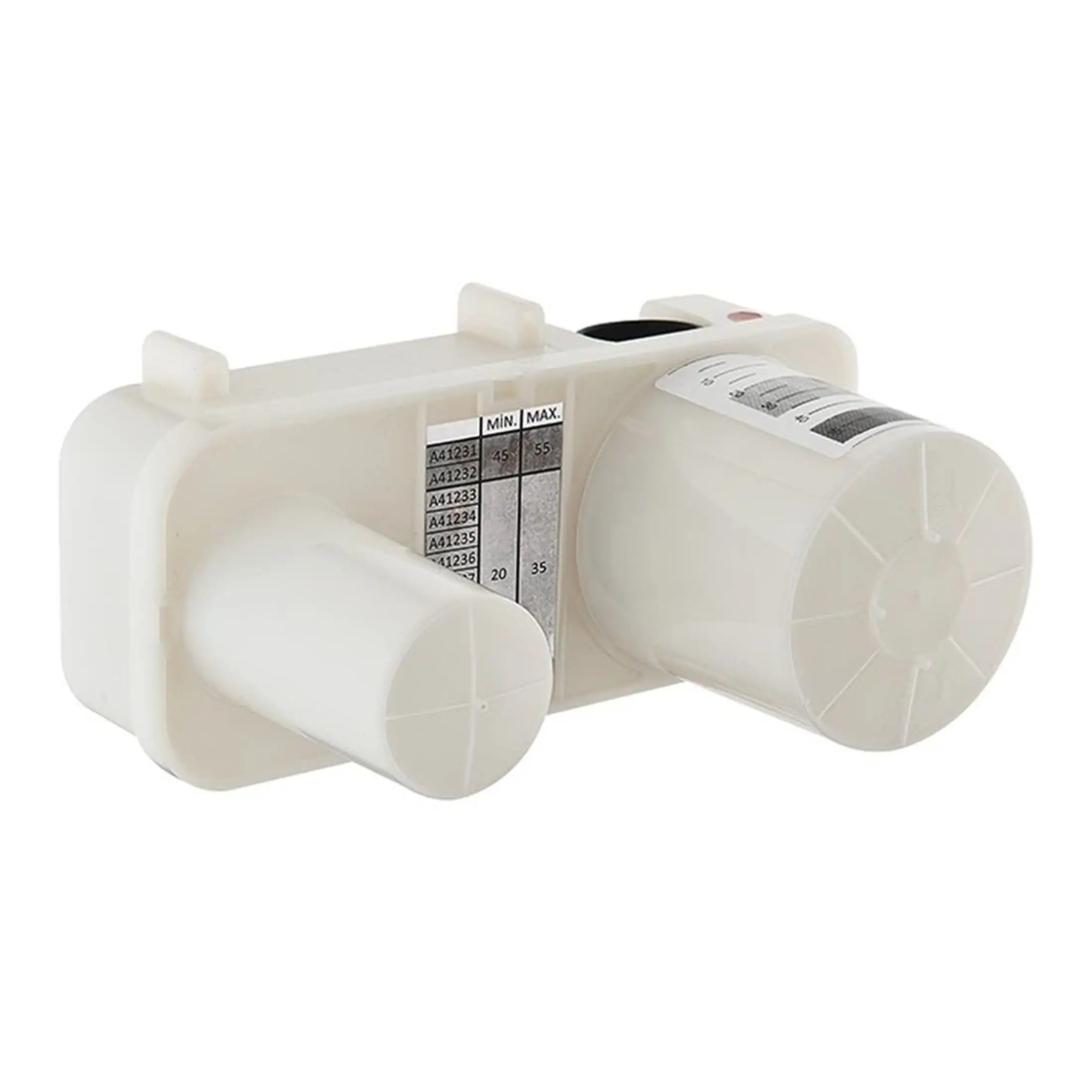 White bubble bath control valve for bathroom fixtures, designed for easy flow regulation and efficient water management, ideal for modern bathroom renovations.