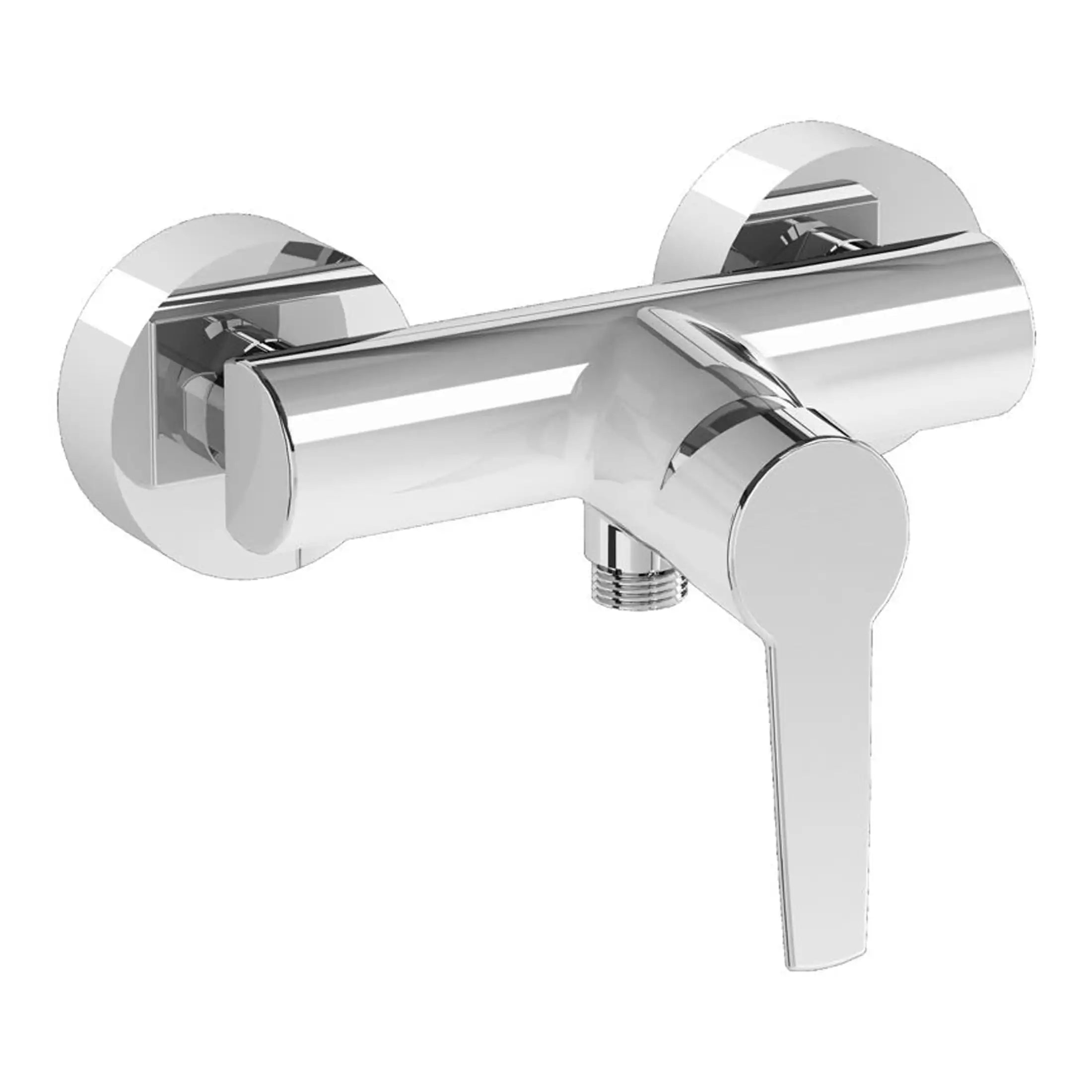 Chrome wall-mounted thermostatic mixer tap for bathroom and kitchen sinks. High-quality, modern design, durable, and easy to install for efficient water control.
