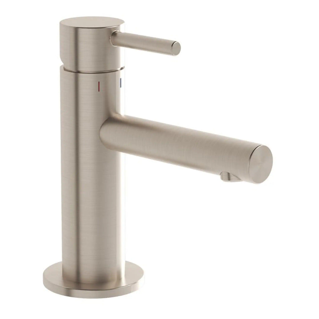 Sleek stainless steel bathroom sink mixer tap with modern design, ideal for contemporary bathroom renovations and installations. Durable and stylish for modern bathroom settings.