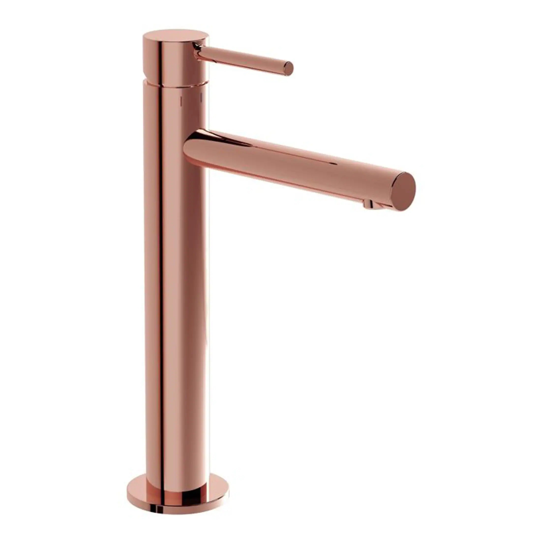 Brass bathroom sink faucet, rose gold finish, modern bathroom tap, vessel sink mixer, contemporary wash basin fixture, high-quality bathroom hardware.