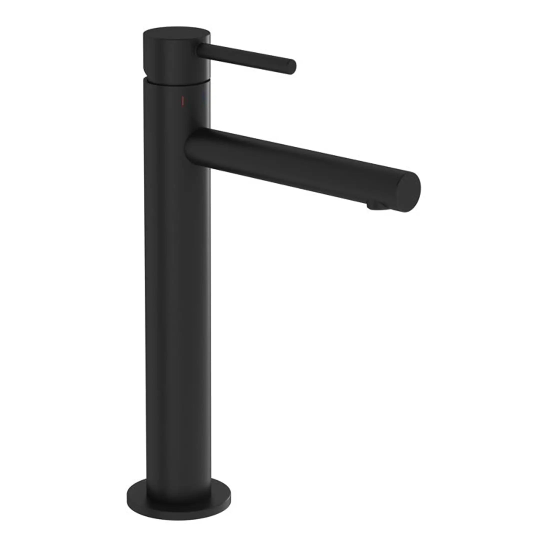 Black bathroom tap with modern minimalist design, perfect for contemporary baths and sinks. Durable, stylish black finish suitable for stylish bathroom renovations and upgrades.