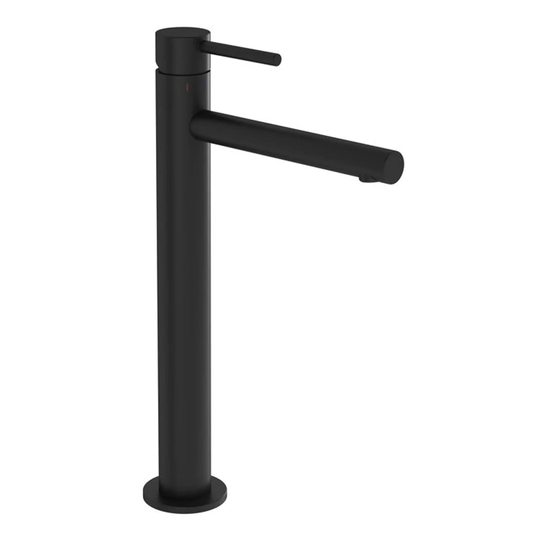 Black bathroom tap with a sleek, modern design, perfect for contemporary bathroom interiors and fixtures. Elegant black finish enhances style and durability in bathroom settings.