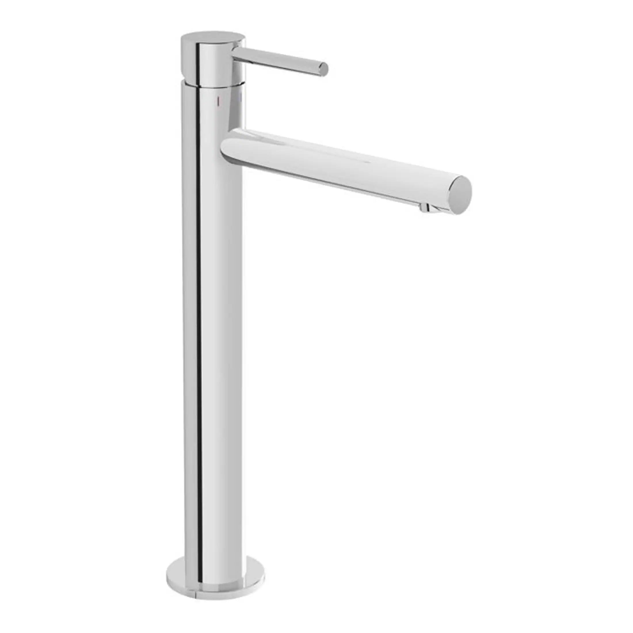 Modern chrome bathroom tap with minimalist design, sleek finish, and single lever for easy control, ideal for contemporary bathroom setups.