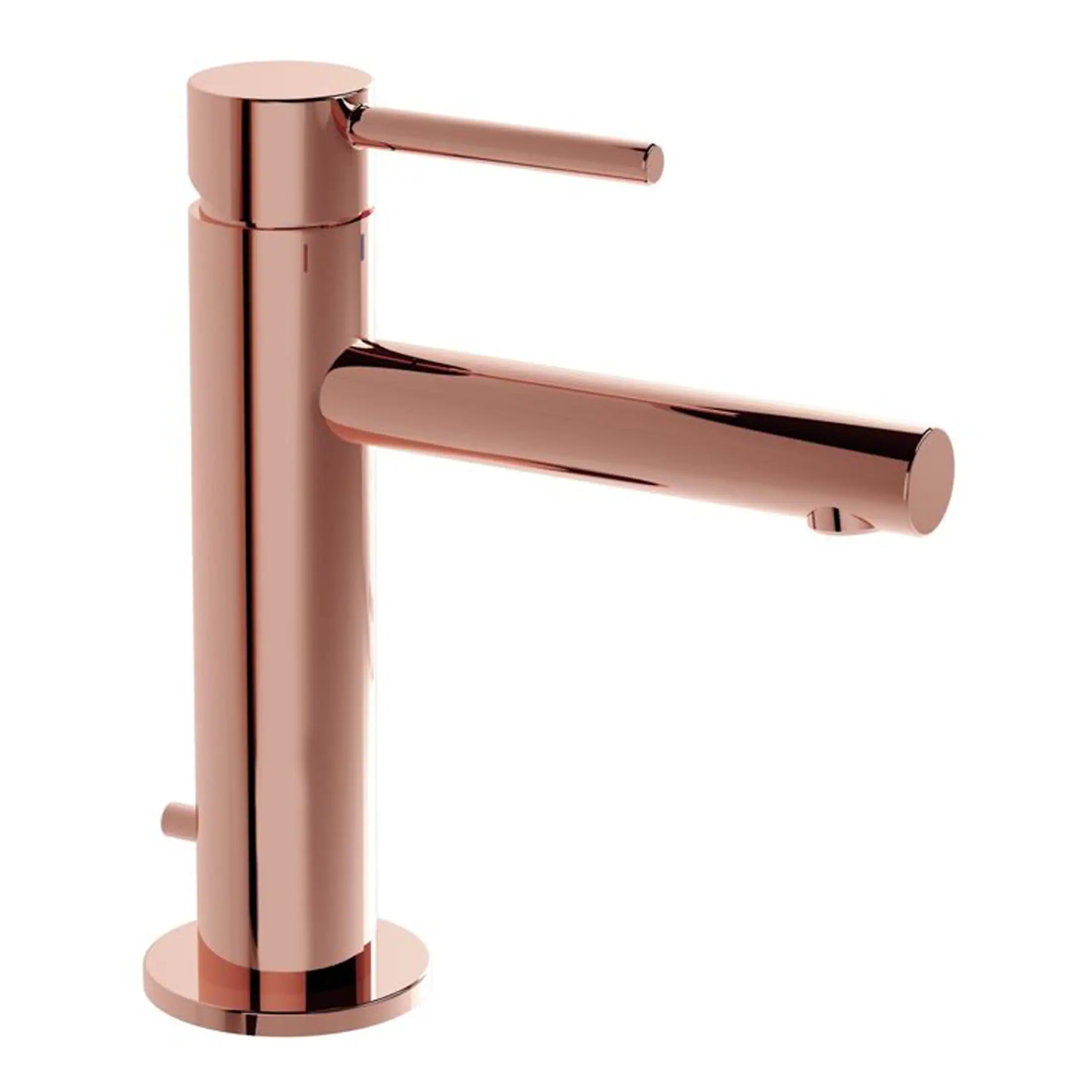 Brushed rose gold bathroom tap with modern minimalist design, perfect for stylish bathroom and sink upgrades, durable and corrosion-resistant for long-lasting use.