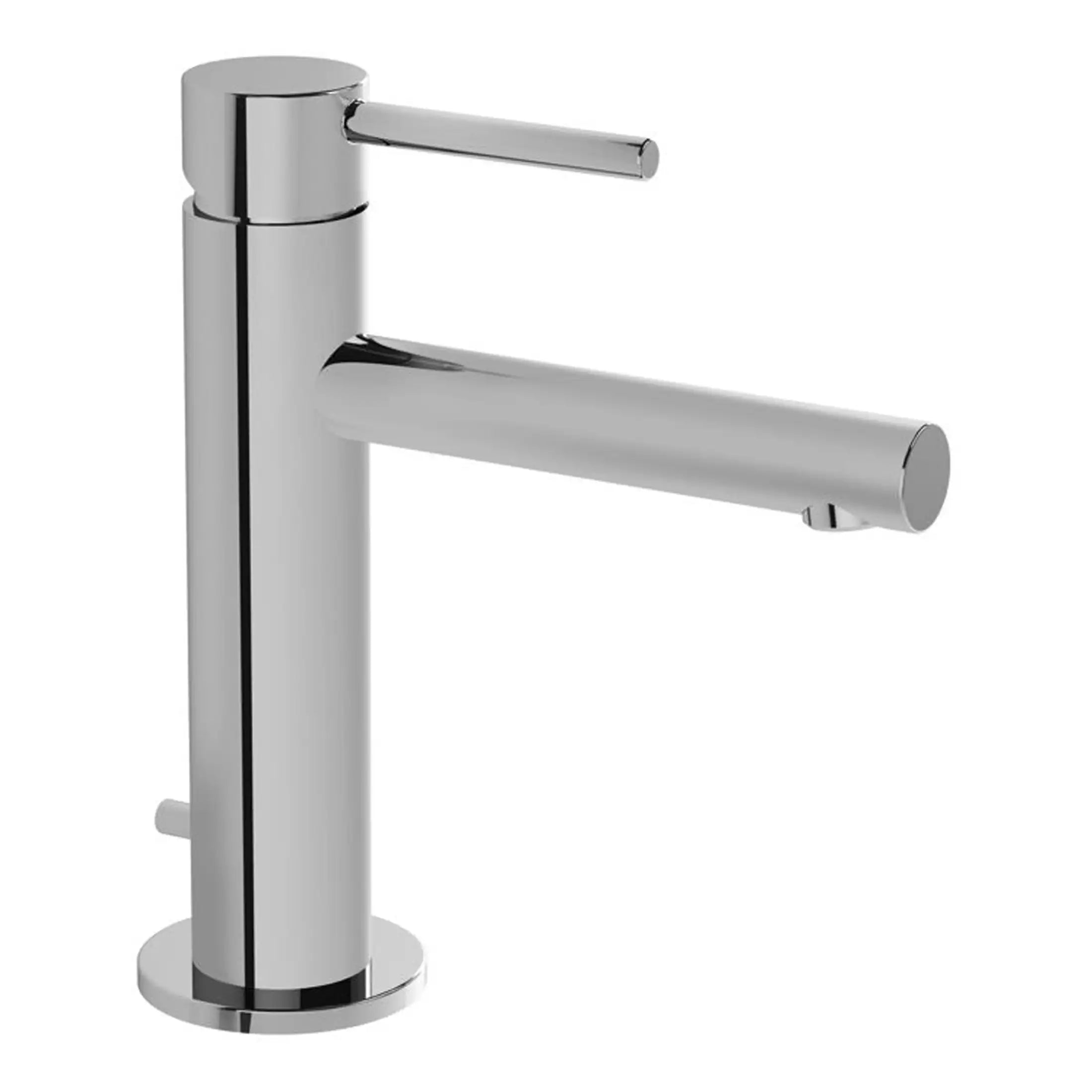 Chrome bathroom sink faucet with modern minimalist design for luxury Bubly bathrooms.