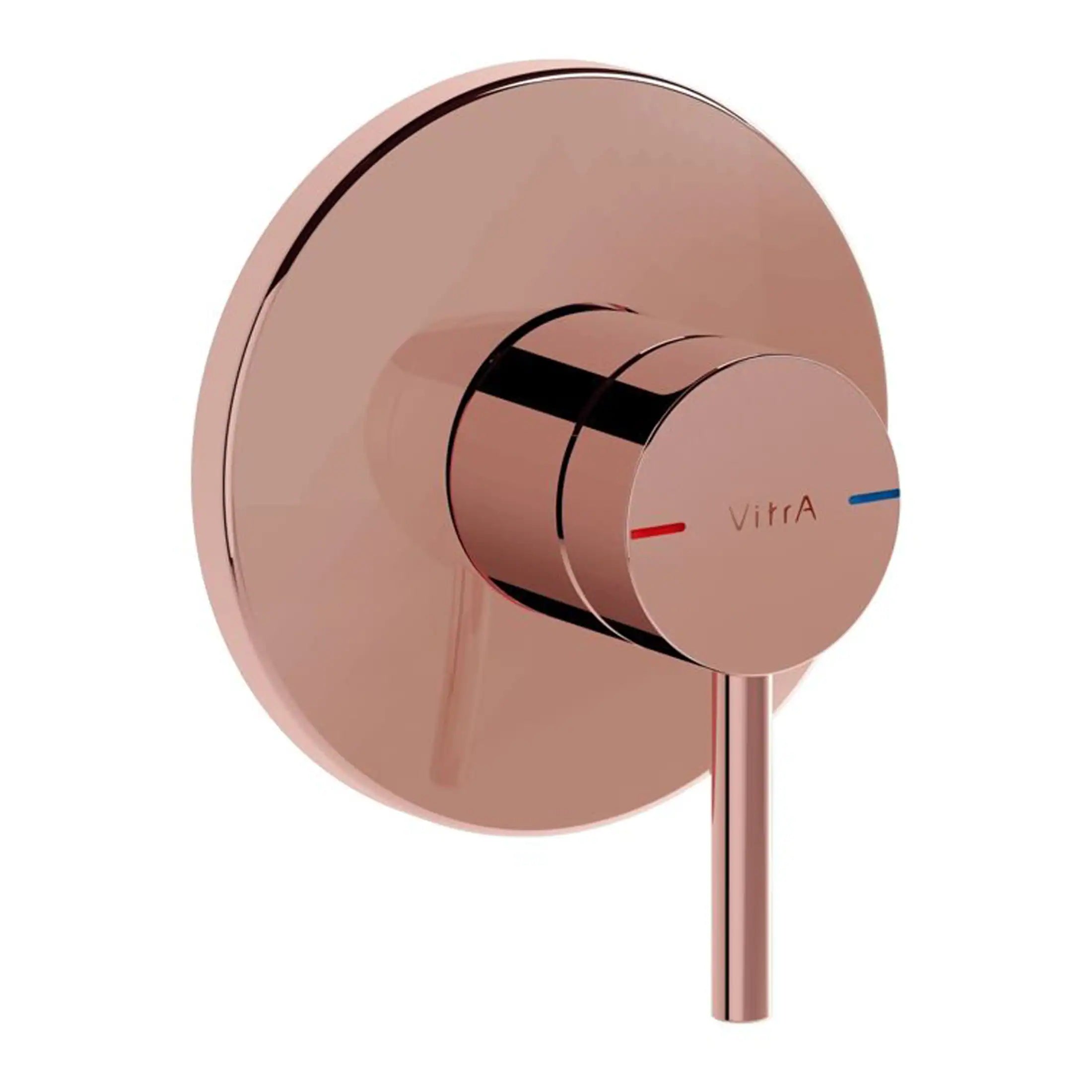 Sleek rose gold thermostatic shower control with digital temperature display, designed for modern bathrooms, offering precise water temperature regulation and stylish bathroom decor.