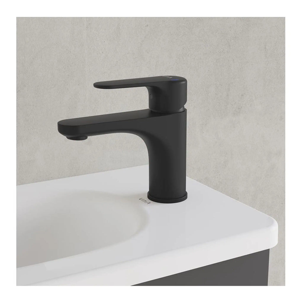 Sleek black bathroom sink tap showcasing modern design, ideal for contemporary bathrooms and stylish wash basins.