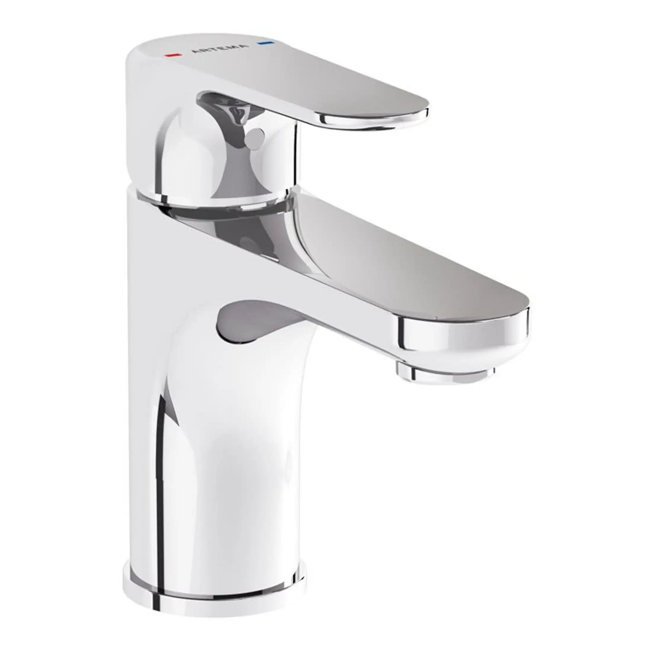 Sleek modern chrome bathroom tap with a single lever design, ideal for contemporary bathroom settings.