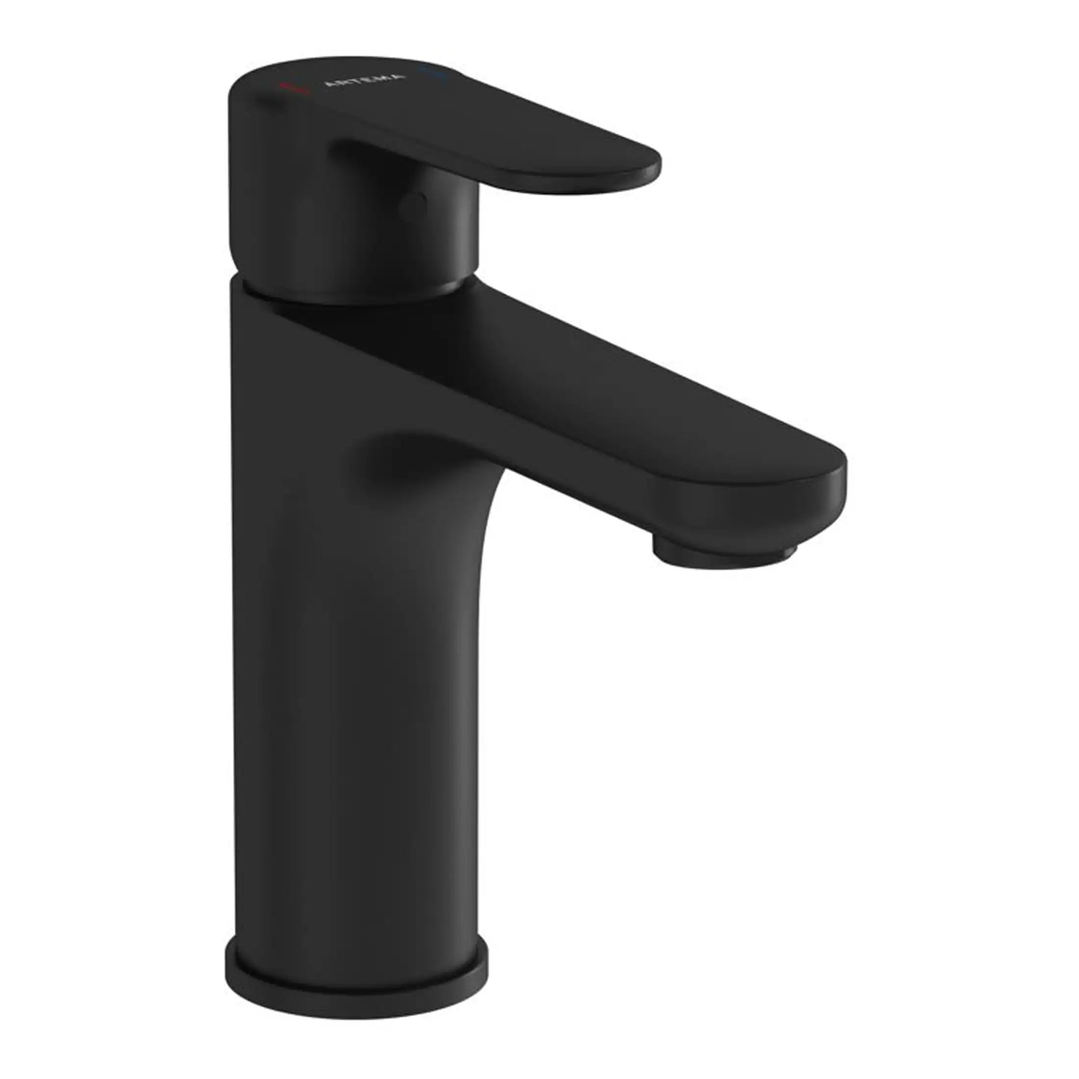 Black matte bathroom tap, modern basin mixer faucet for stylish bathroom decor, durable and water-efficient, ideal for contemporary bathroom designs.