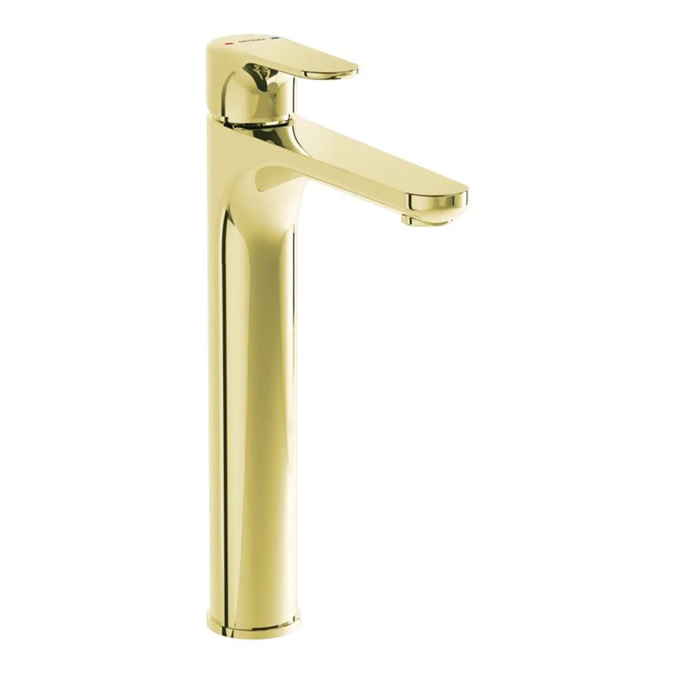 Brass bathroom mixer tap with modern sleek design, ideal for contemporary bathroom renovations and installations. High-quality finish, durable and easy to operate.
