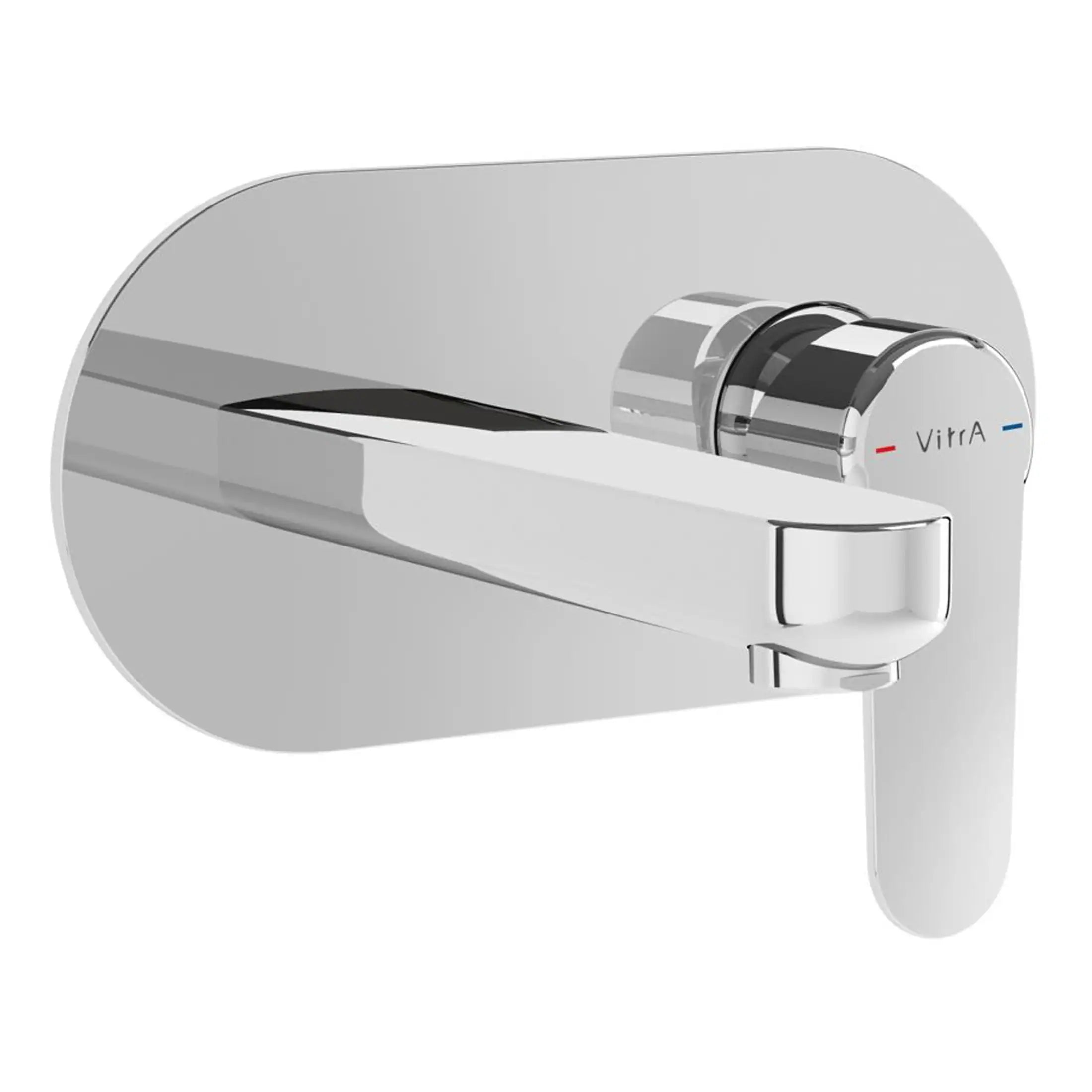 Vitra thermostatic shower mixer valve with temperature control knob, sleek chrome finish, and modern design. Ideal for luxury bathroom installations, offering precise water temperature regulation.