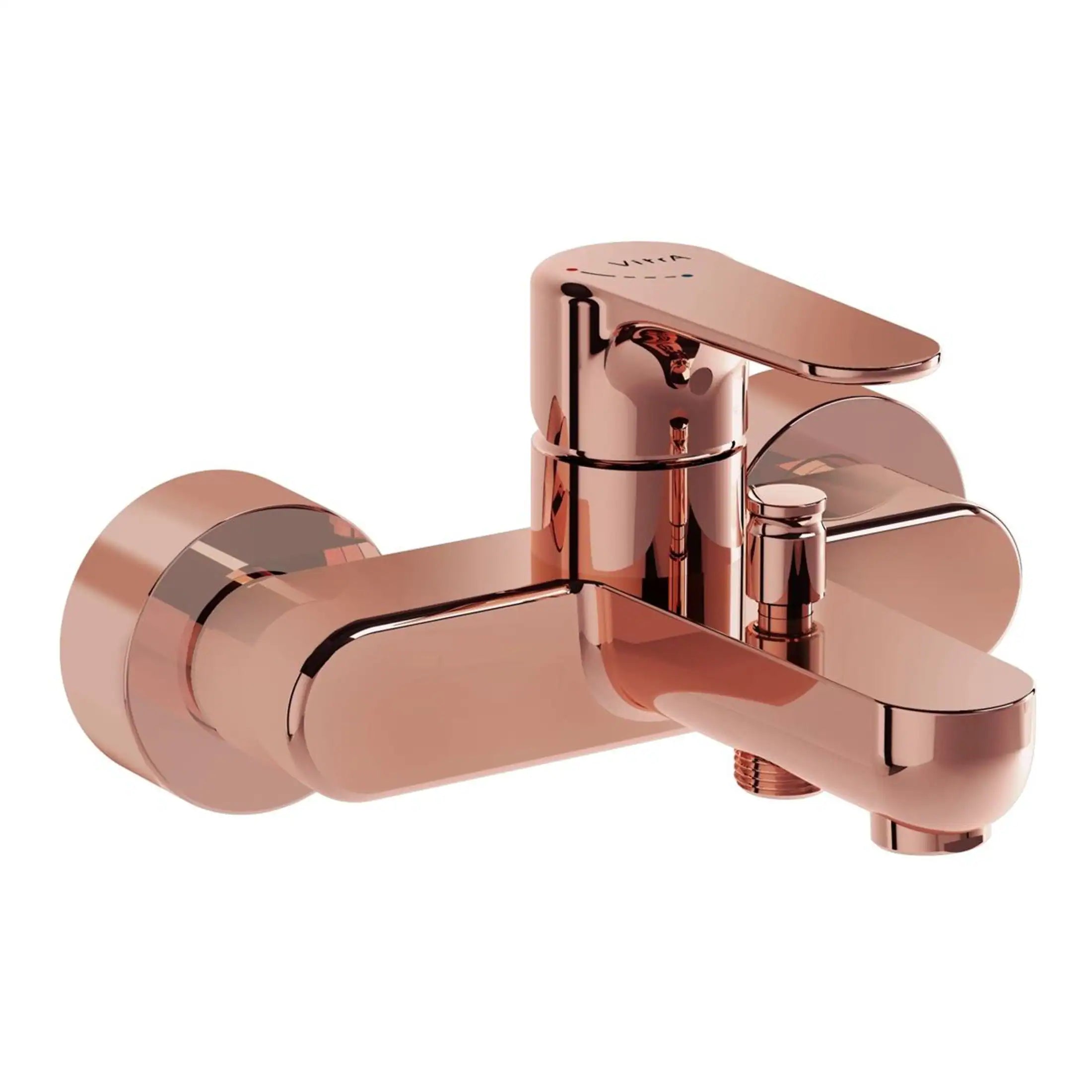 Sleek rose gold bathroom tap with modern design, ideal for contemporary bathrooms, featuring a single lever for easy water control and a stylish finish.