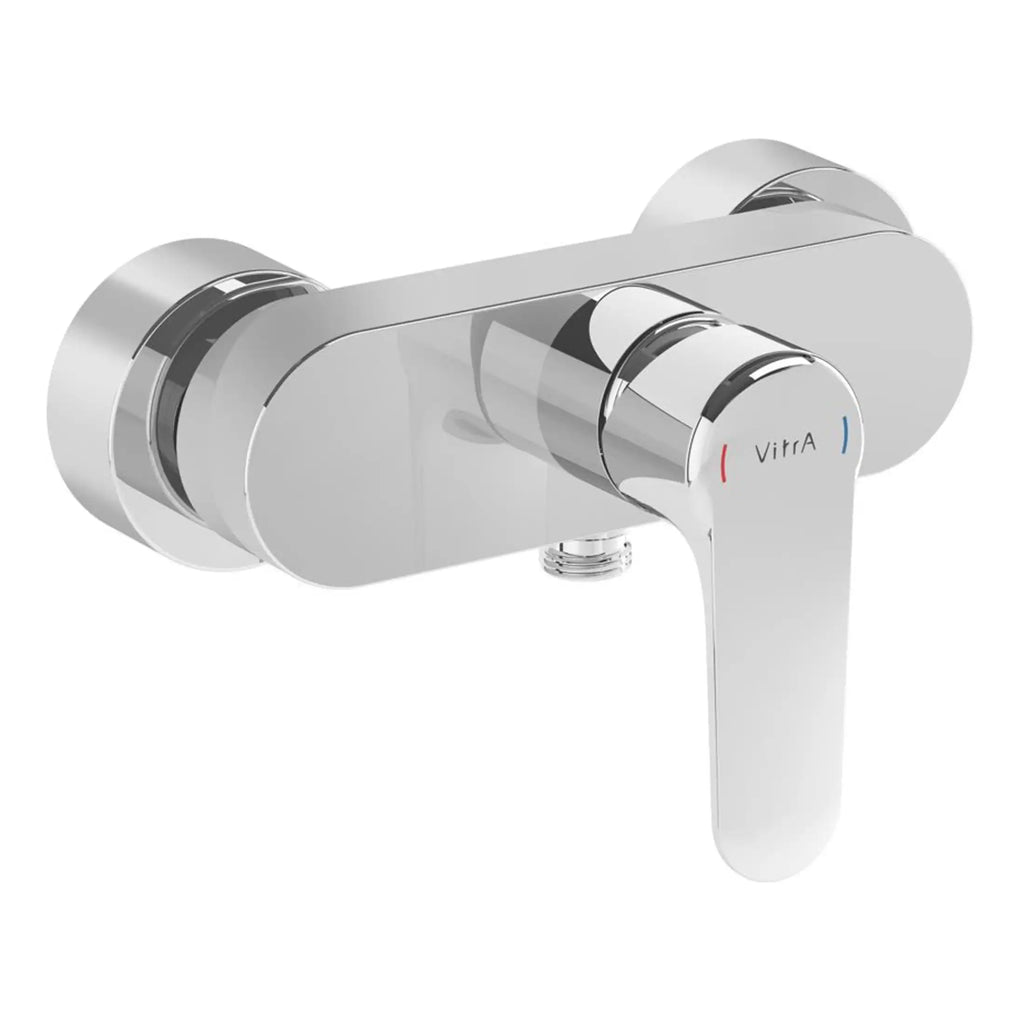 Sleek modern chrome bathroom tap with single lever and temperature control, perfect for contemporary bathrooms. Durable and stylish design by Bubly Bathrooms.