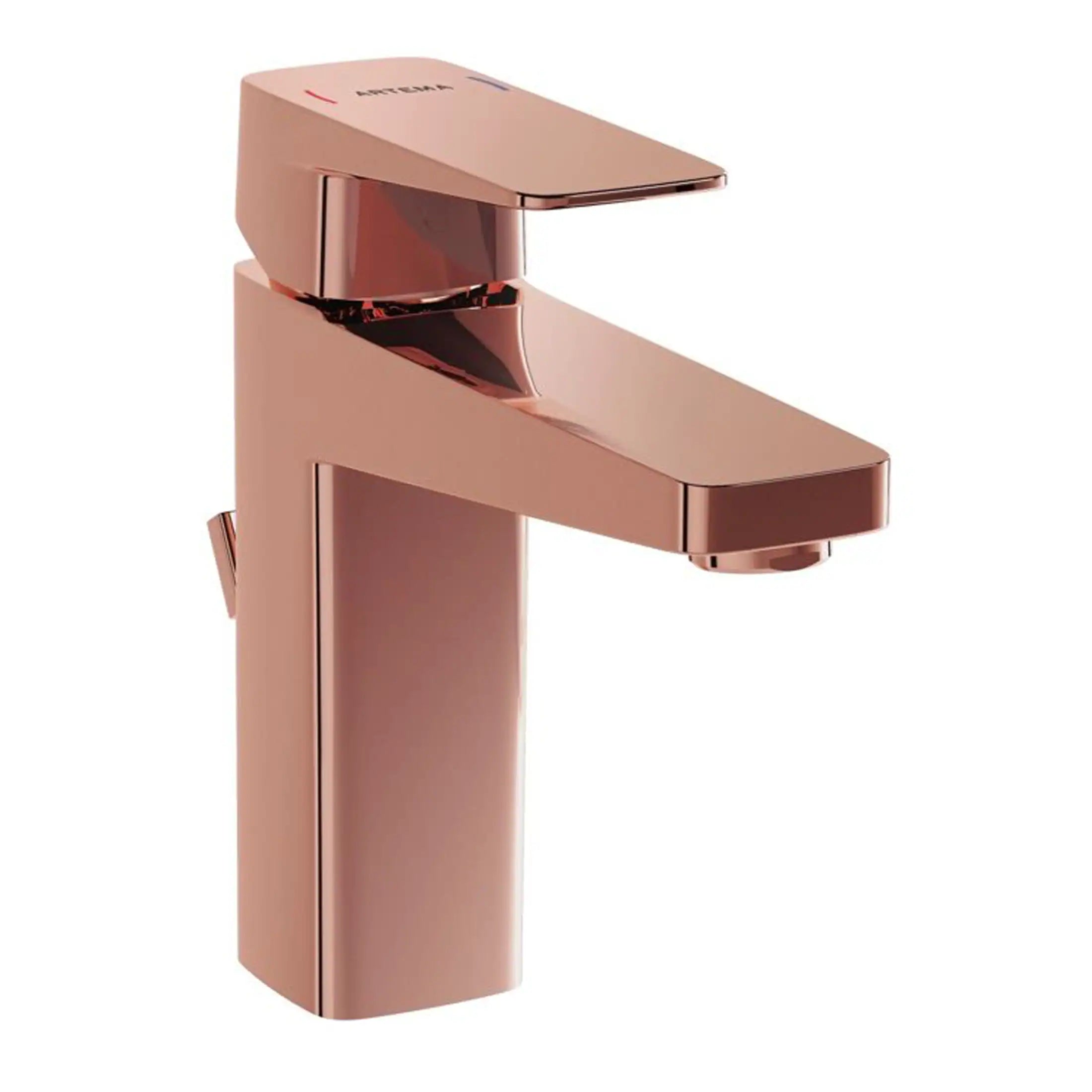 Sleek rose gold bathroom tap with modern design, ideal for contemporary bathroom renovations and fittings. Perfect for stylish, durable, and functional bathroom upgrades.