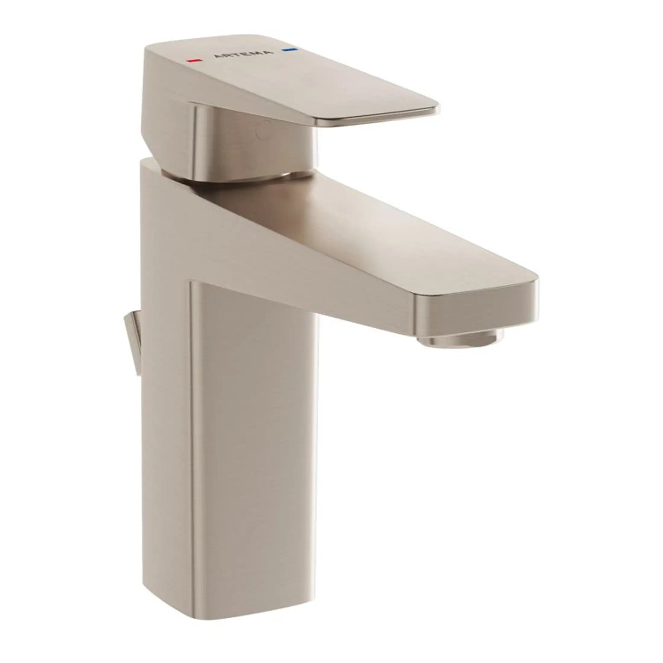 Sleek modern bathroom tap in brushed nickel with touchless activation for hygiene and convenience. Ideal for contemporary bathroom or ensuite designs.