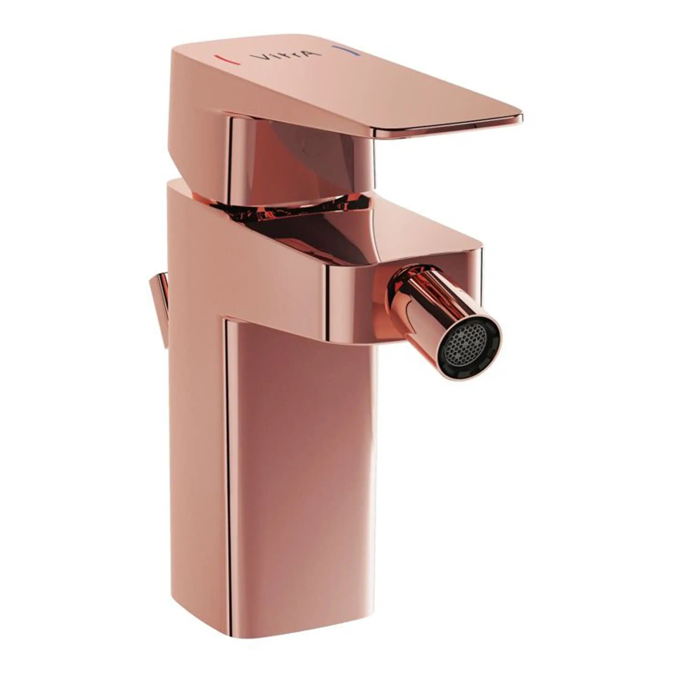 Modern rose gold bathroom tap with sleek design and easy-to-use lever for stylish bathroom upgrades.