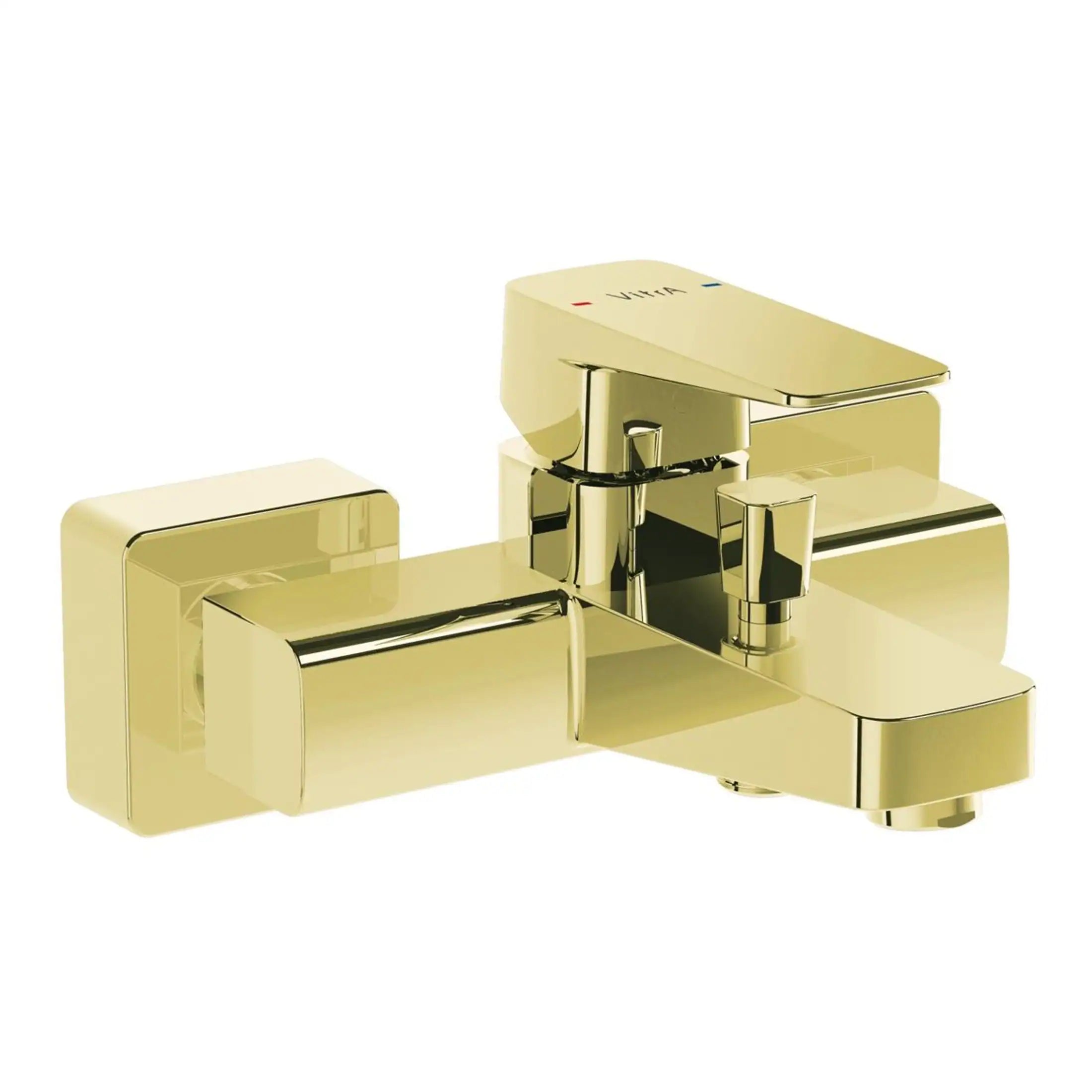 Luxurious gold bathroom tap with modern angular design, ideal for contemporary bathroom fixtures and high-end decor. Crafted for durability and style, perfect for quality bathroom renovations.