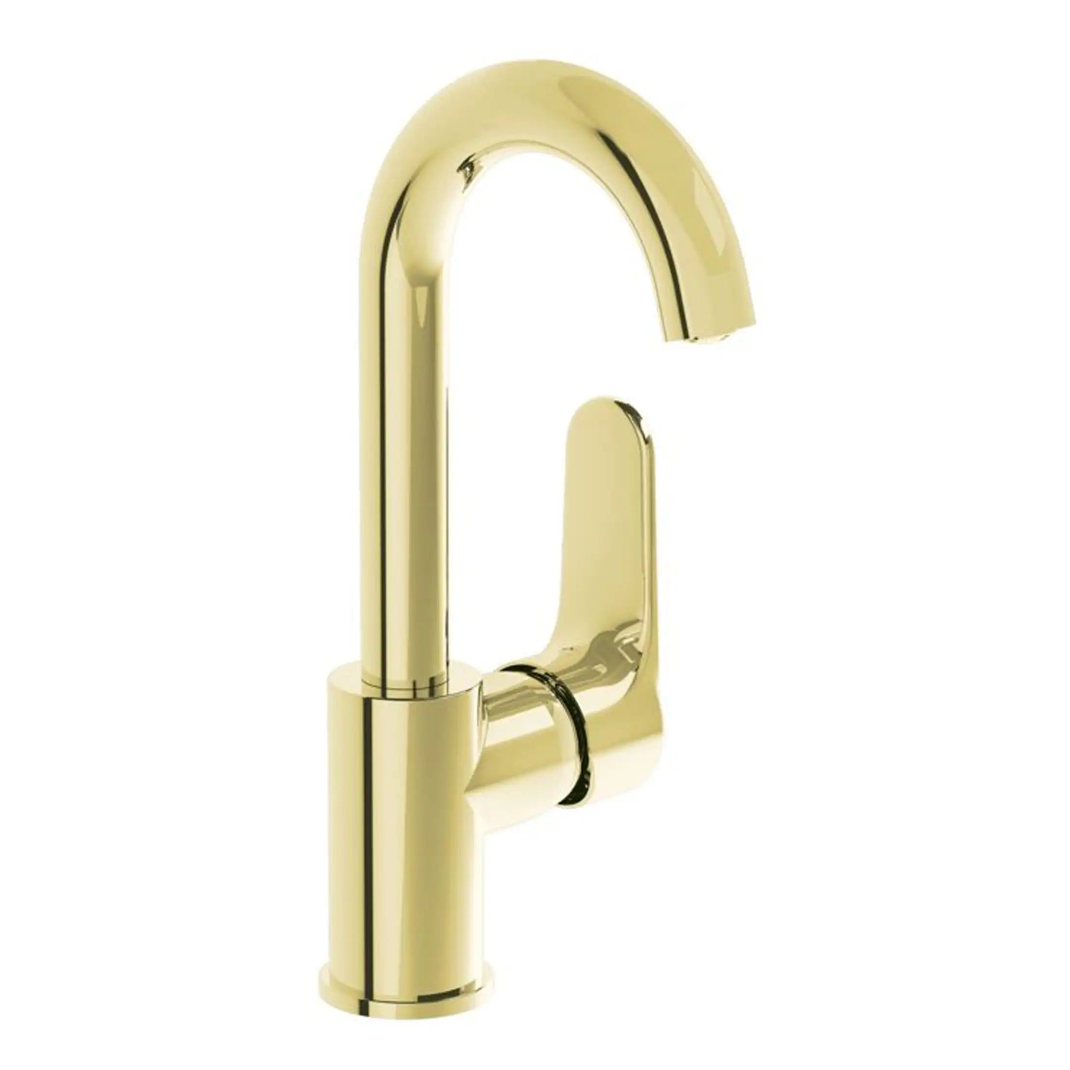 Brass bathroom tap, modern kitchen or basin faucet with sleek golden finish for stylish bathroom upgrades.
