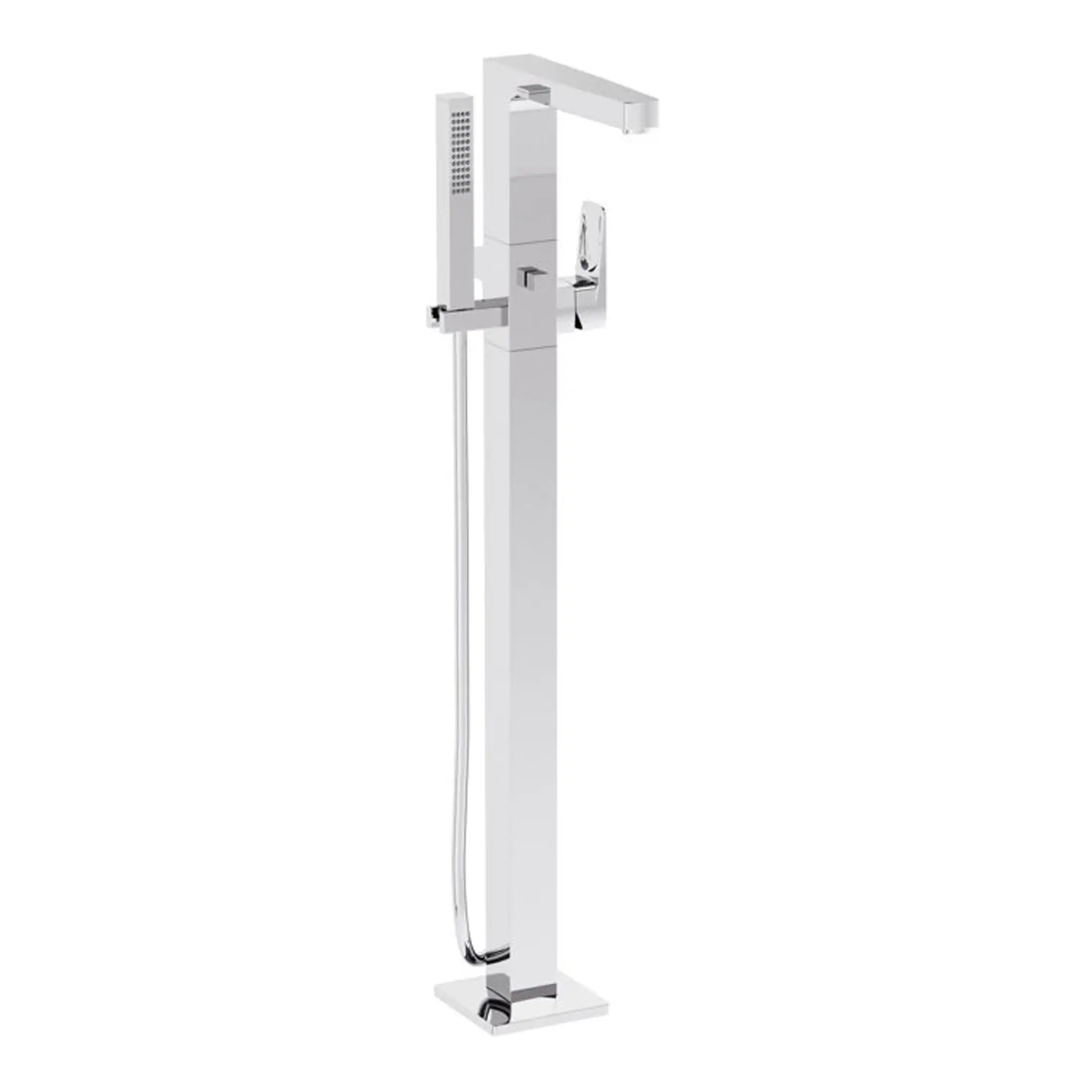 High-quality modern freestanding bathroom tap with shower, designed for stylish and functional bathroom decor, easy installation, and durable chrome finish. Perfect for luxury bathroom renovations.